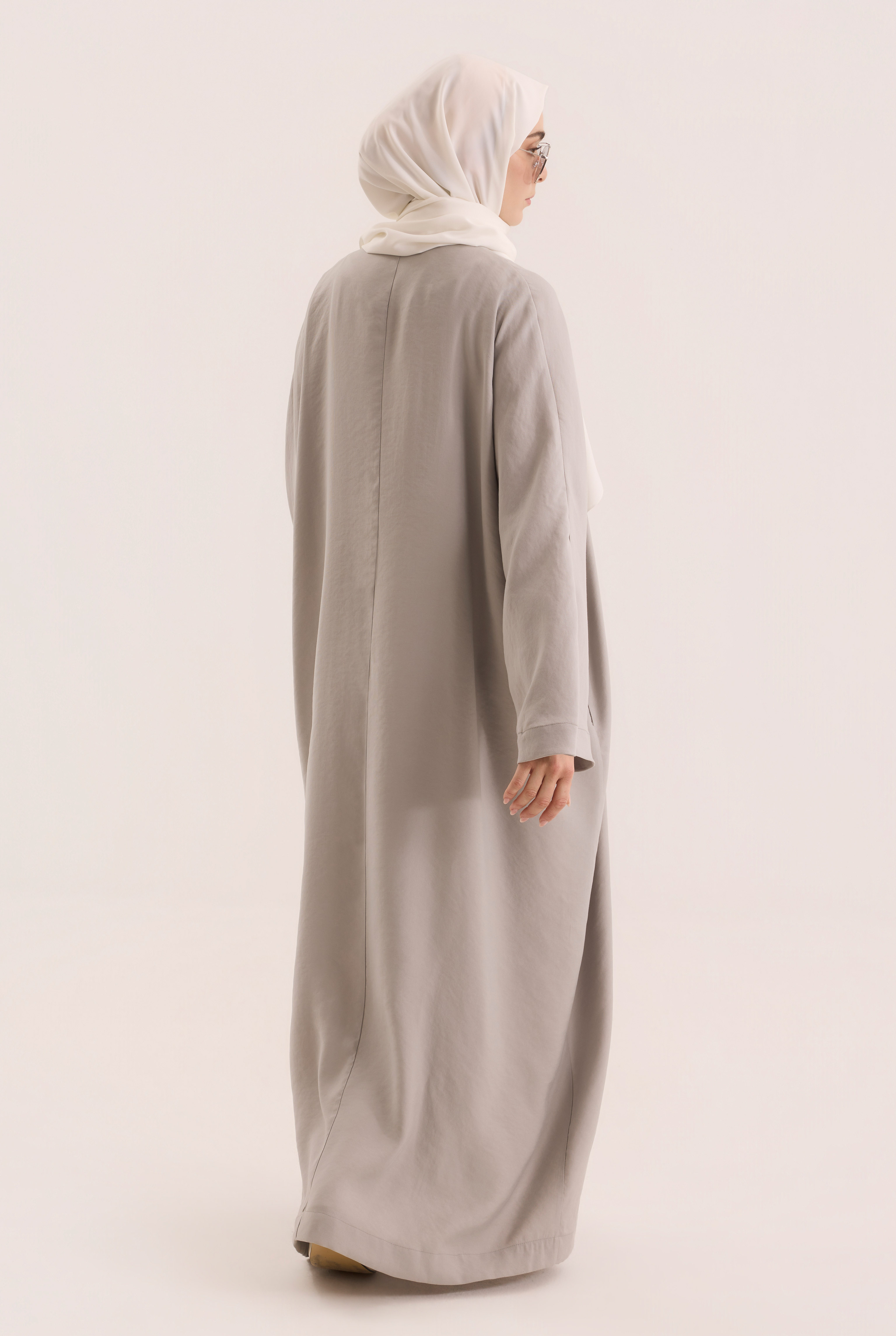 Chinese Button Abaya Gray - 5
