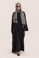 Chinese Button Abaya Black 