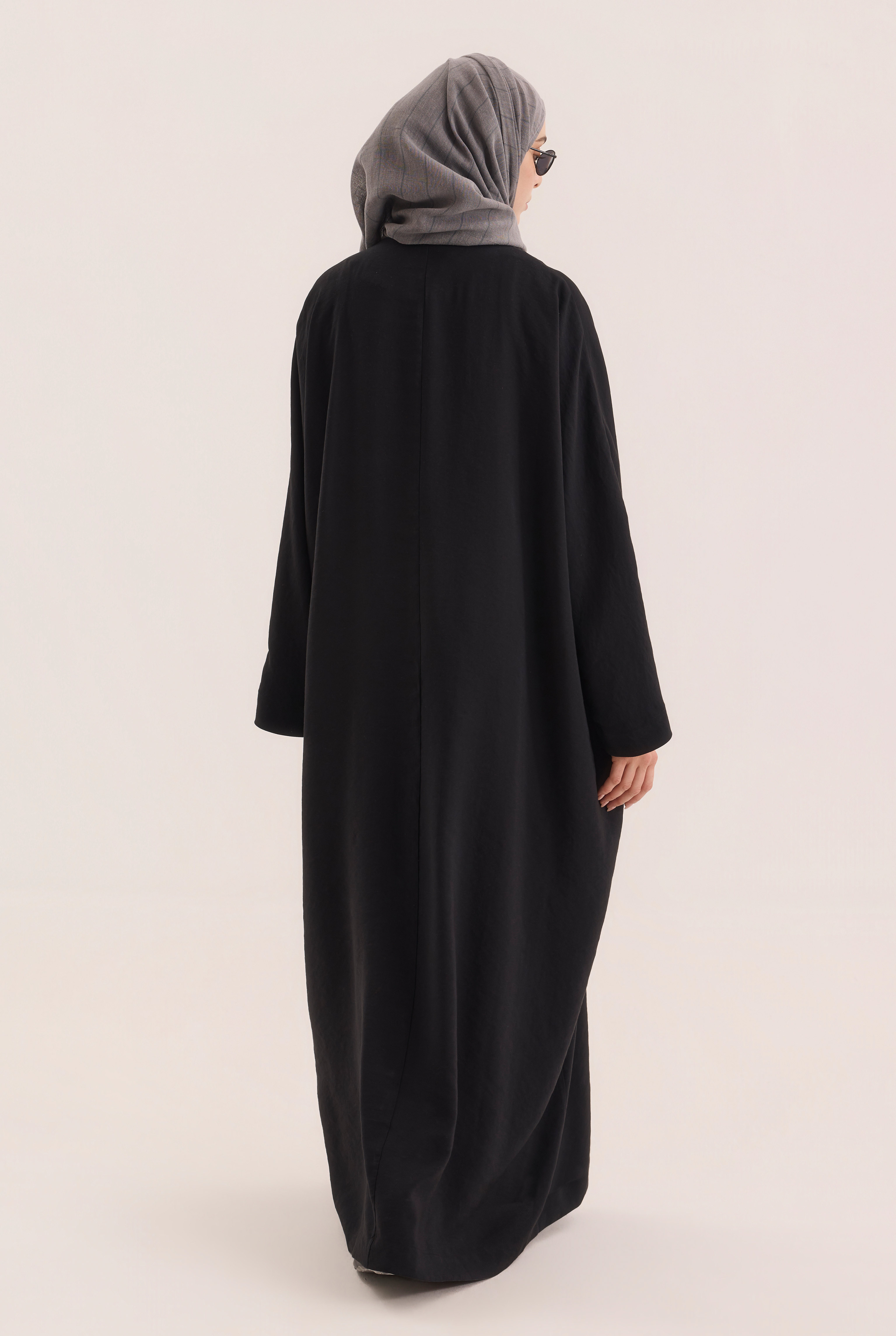 Chinese Button Abaya Black - 5