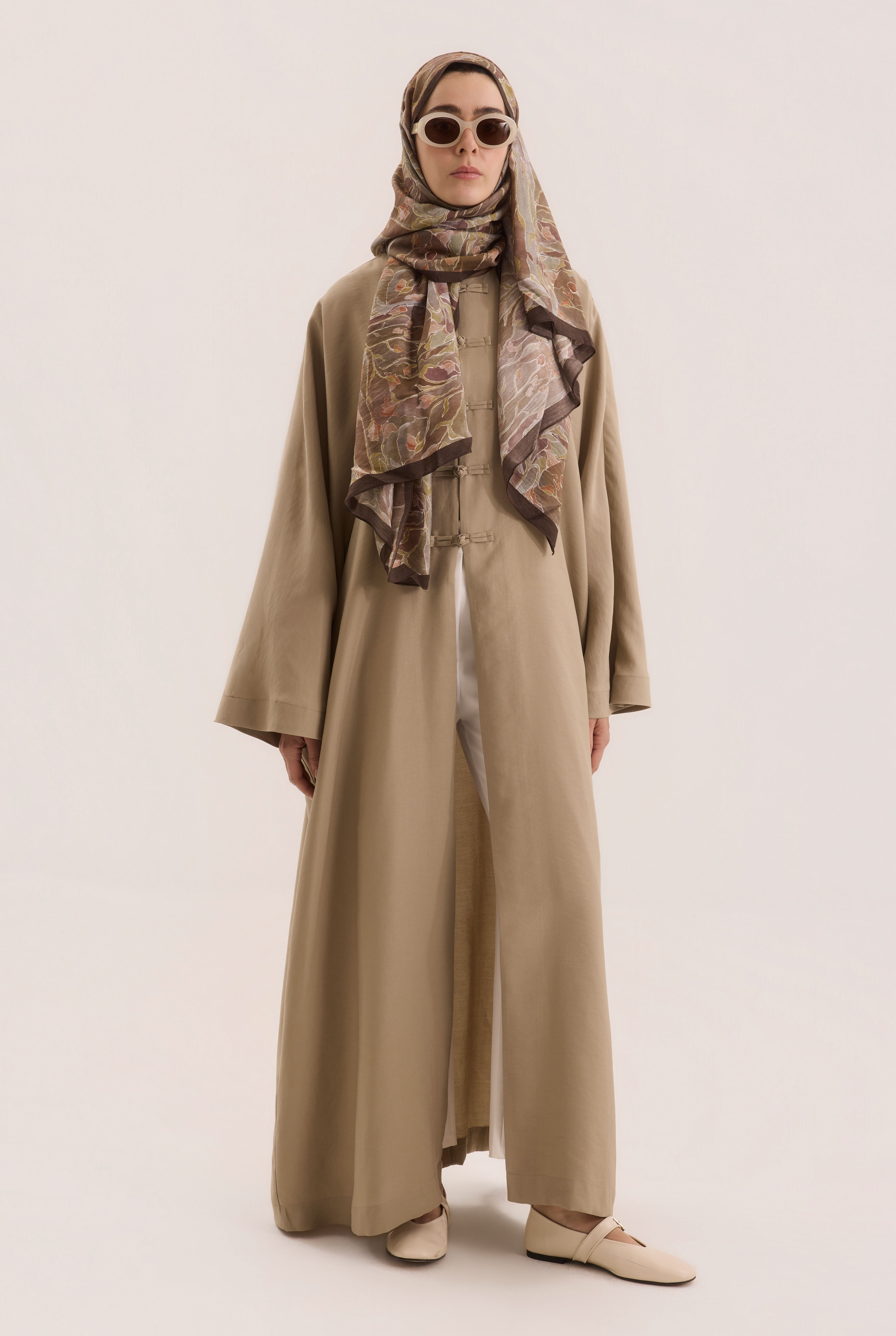 Chinese Button Abaya Mink - 2