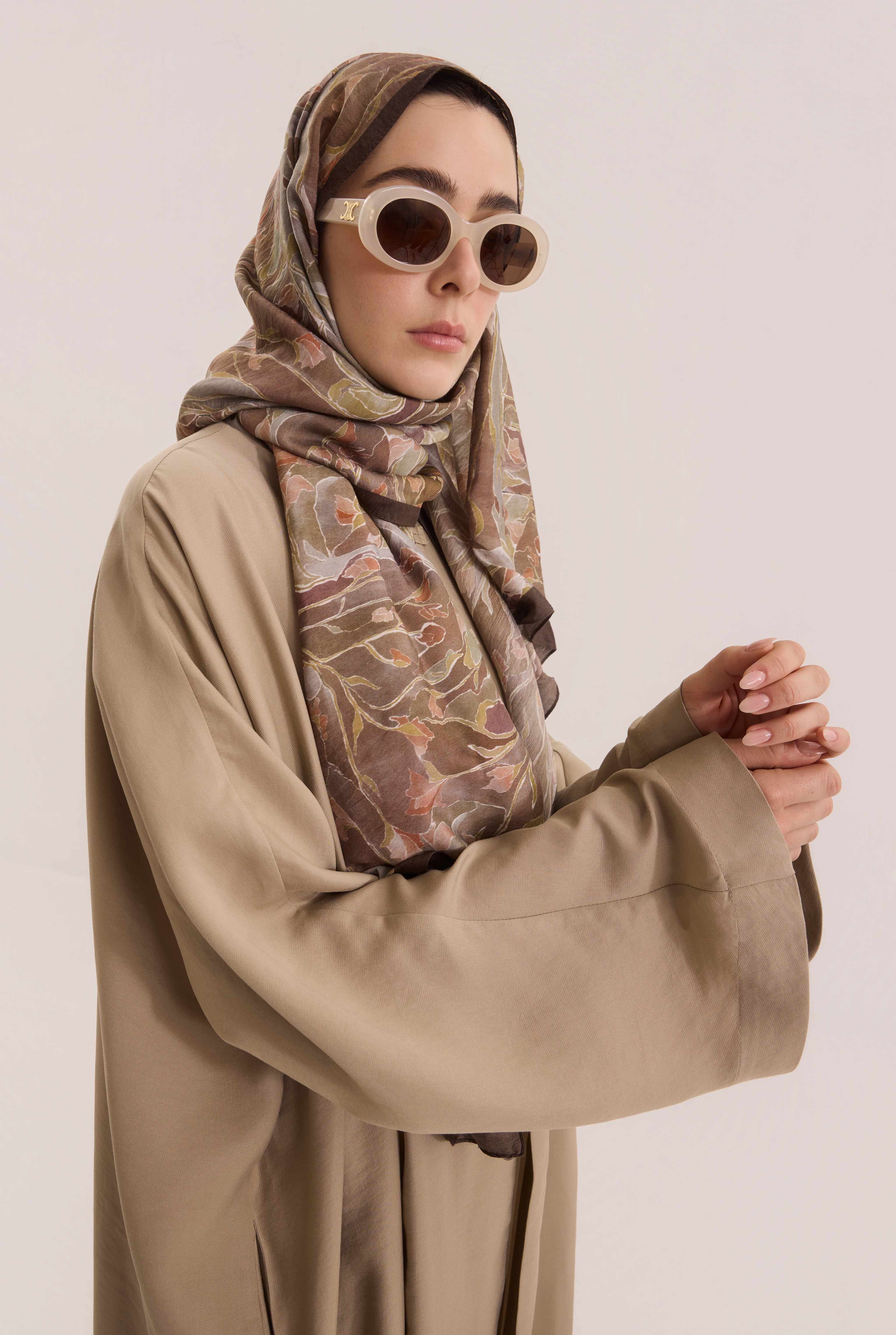 Chinese Button Abaya Mink - 4