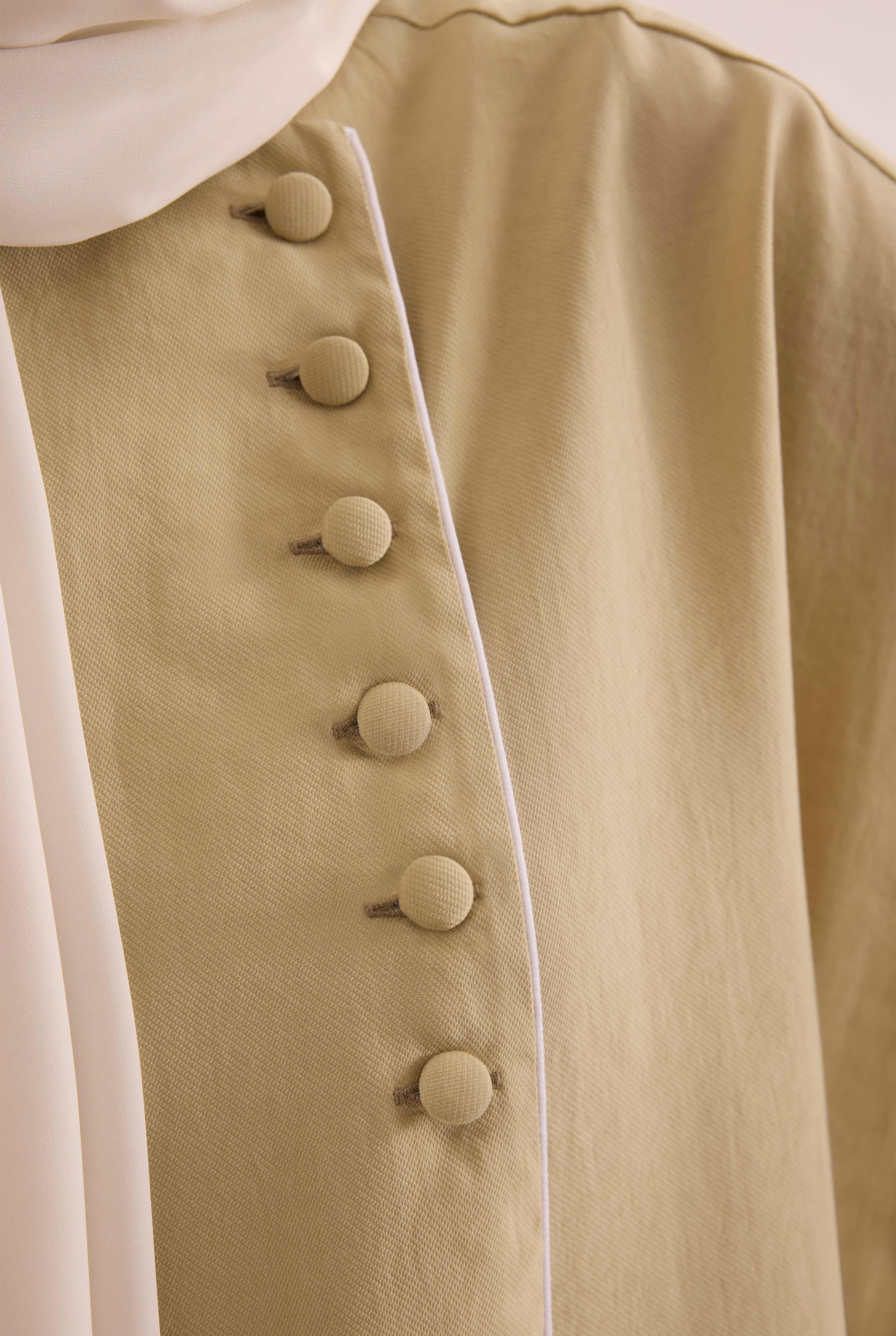 Piping Detailed Abaya Honey - 6