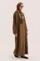 Aller Detailed Abaya Hazelnut 