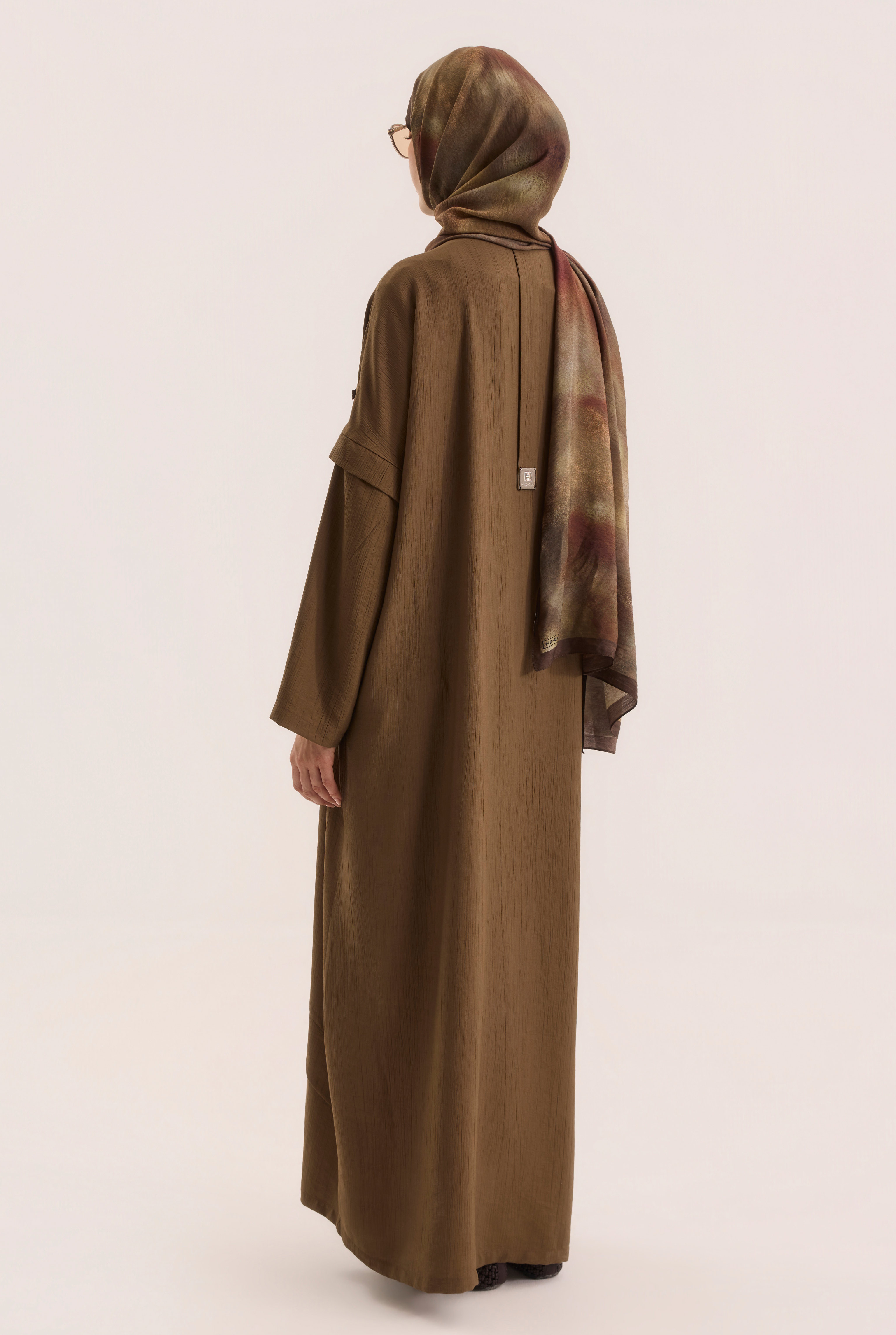 Aller Detailed Abaya Hazelnut - 4