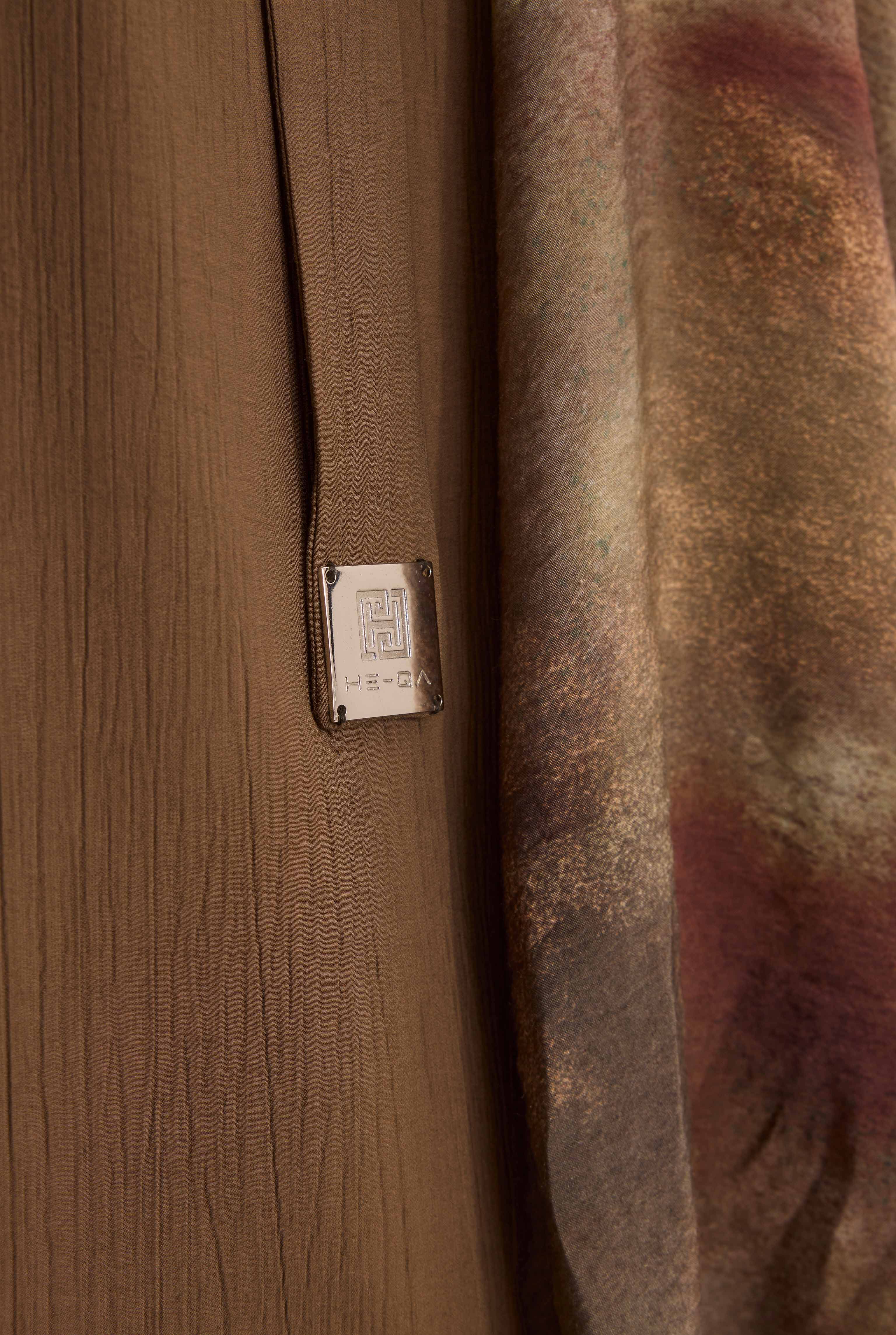 Aller Detailed Abaya Hazelnut - 6