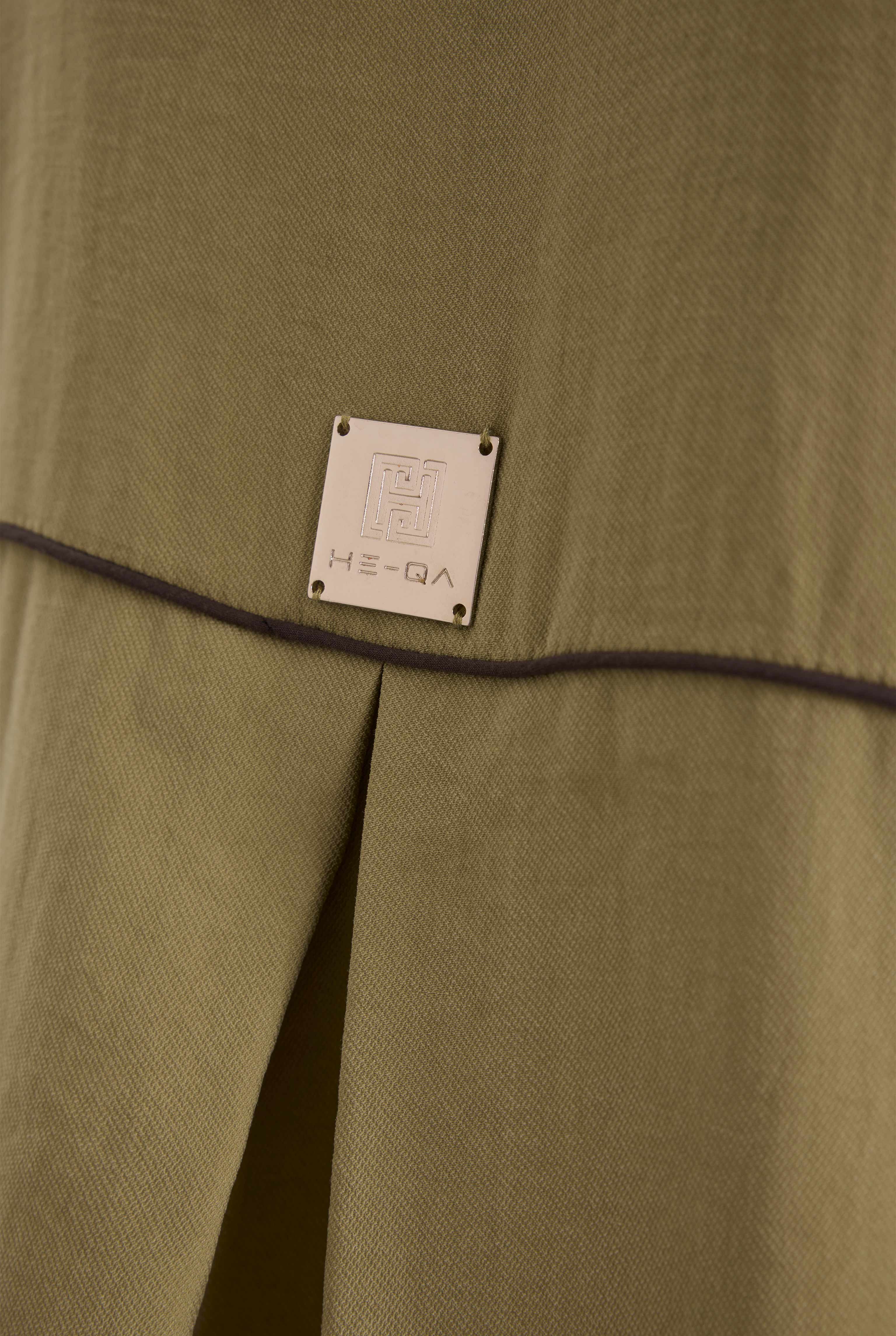 Piping Detailed Abaya Oil Green - 10