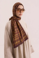 Pera Plaid Shawl Tan 