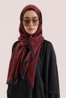 Pera Plaid Shawl Bordeaux 