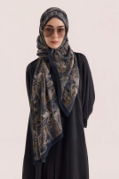 Frame Bloom Shawl Navy Blue 