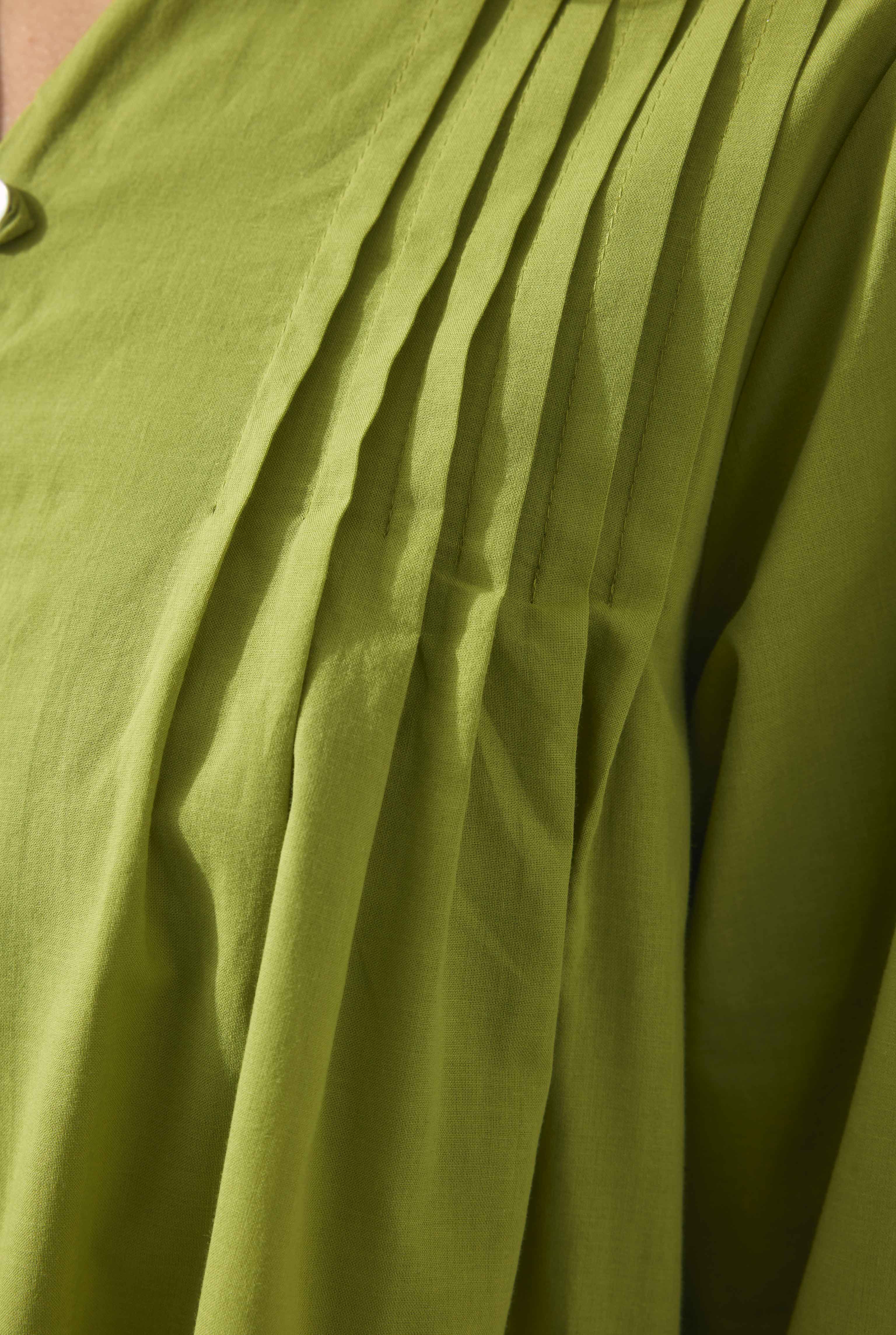 Pintuck Detail Voile Tunic Avokado - 5