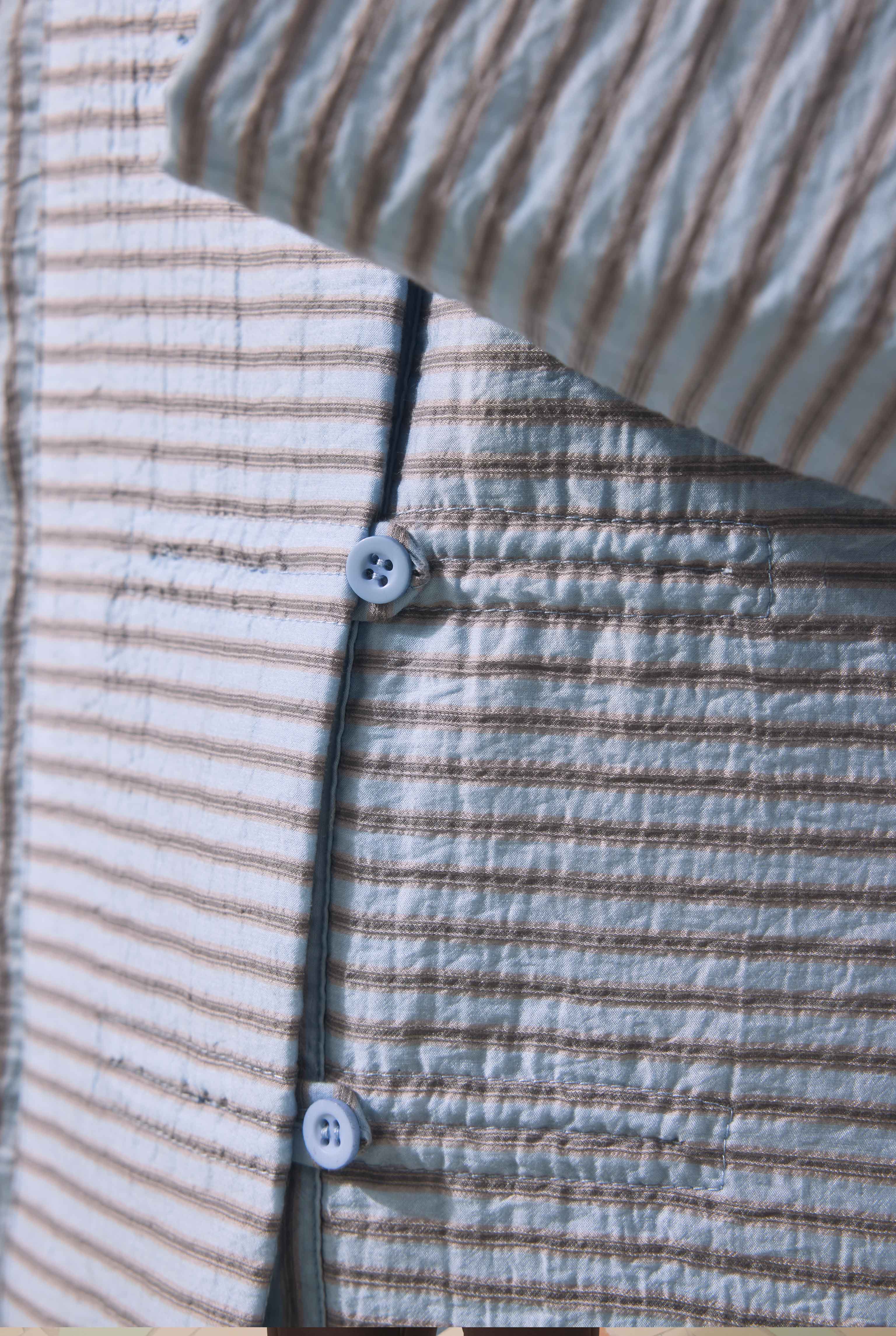 Loop Detailed Shirt Blue Striped - 3