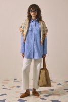 Back Detailed Striped Shirt Blue 