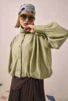 High Neck Bomber Jacket Sage Green 