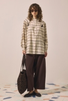 Striped Balloon Sleeve Shirt Light Mink 