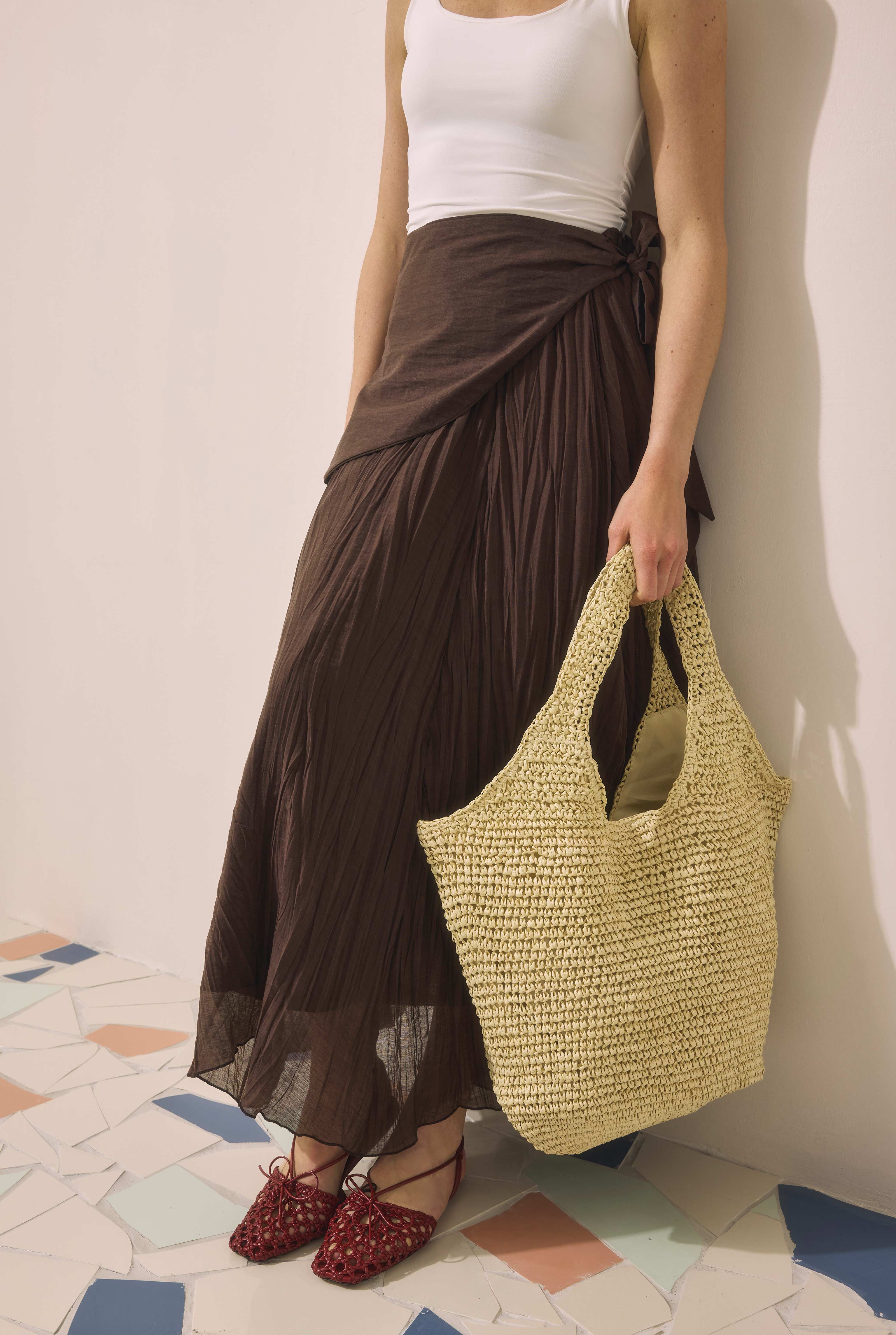 Soft Straw Tote Bag Ecru - HE-QA