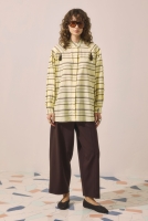 Striped Balloon Sleeve Shirt Soft Yellow 