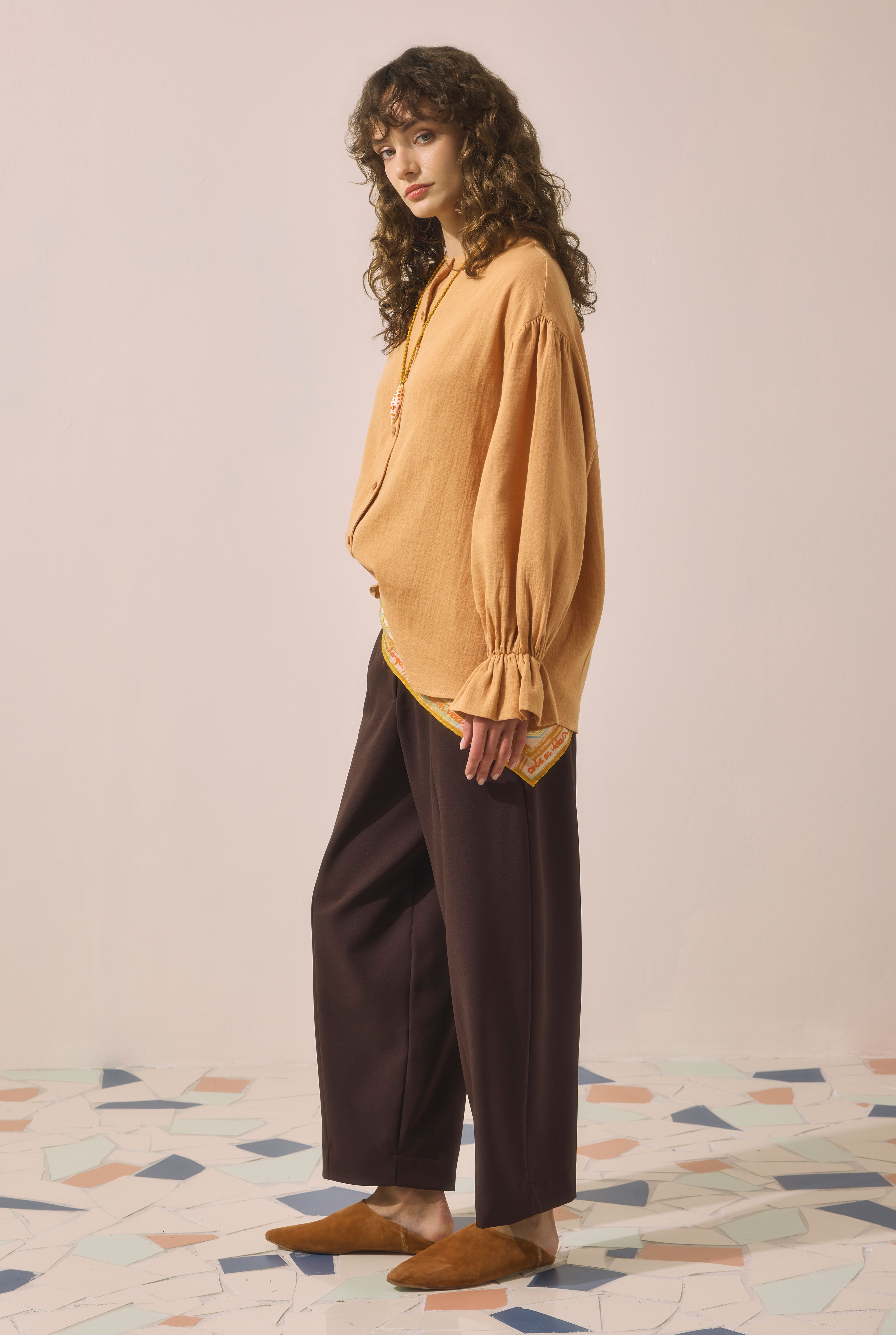 Flowy Muslin Shirt Salmon - 3