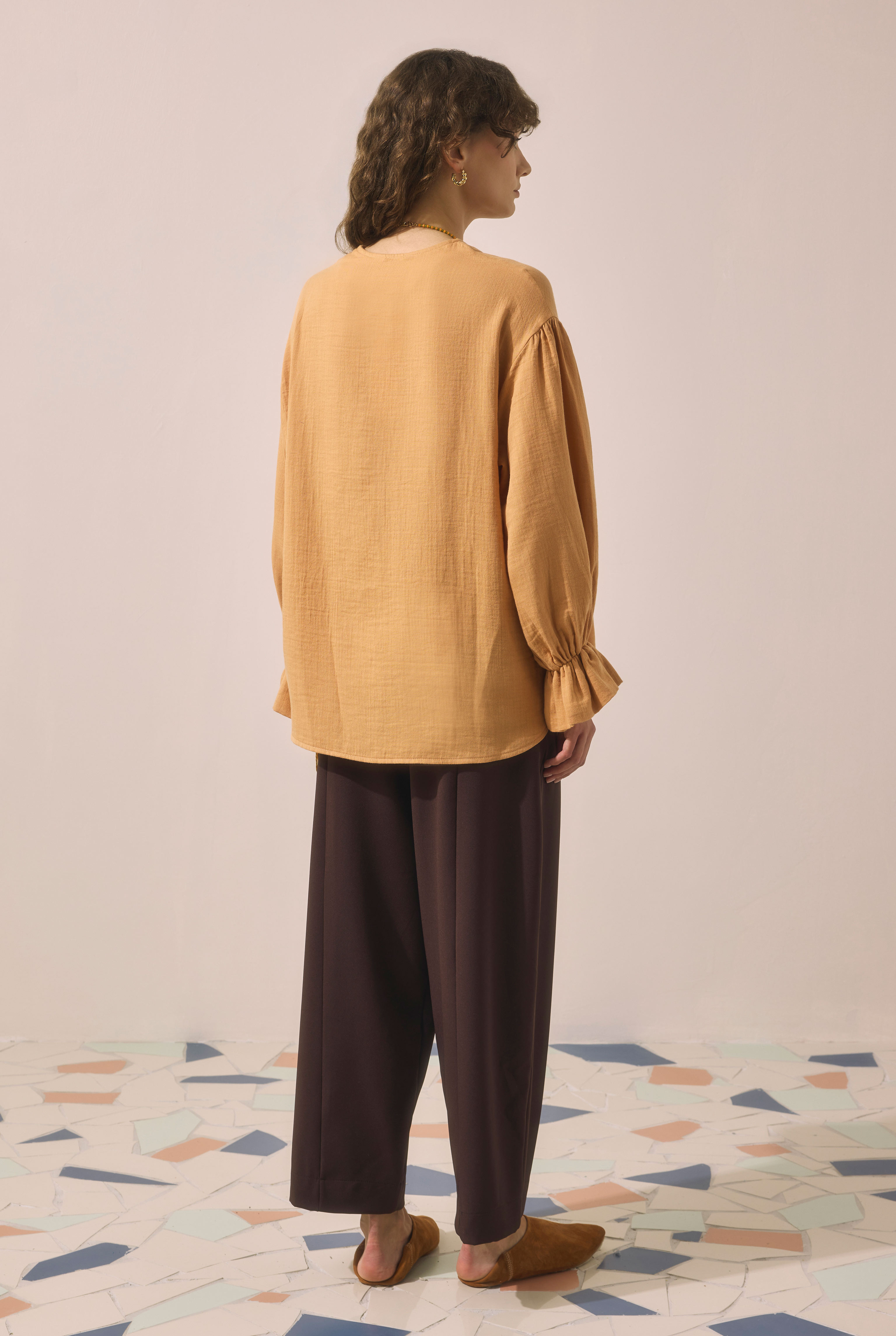 Flowy Muslin Shirt Salmon - 4