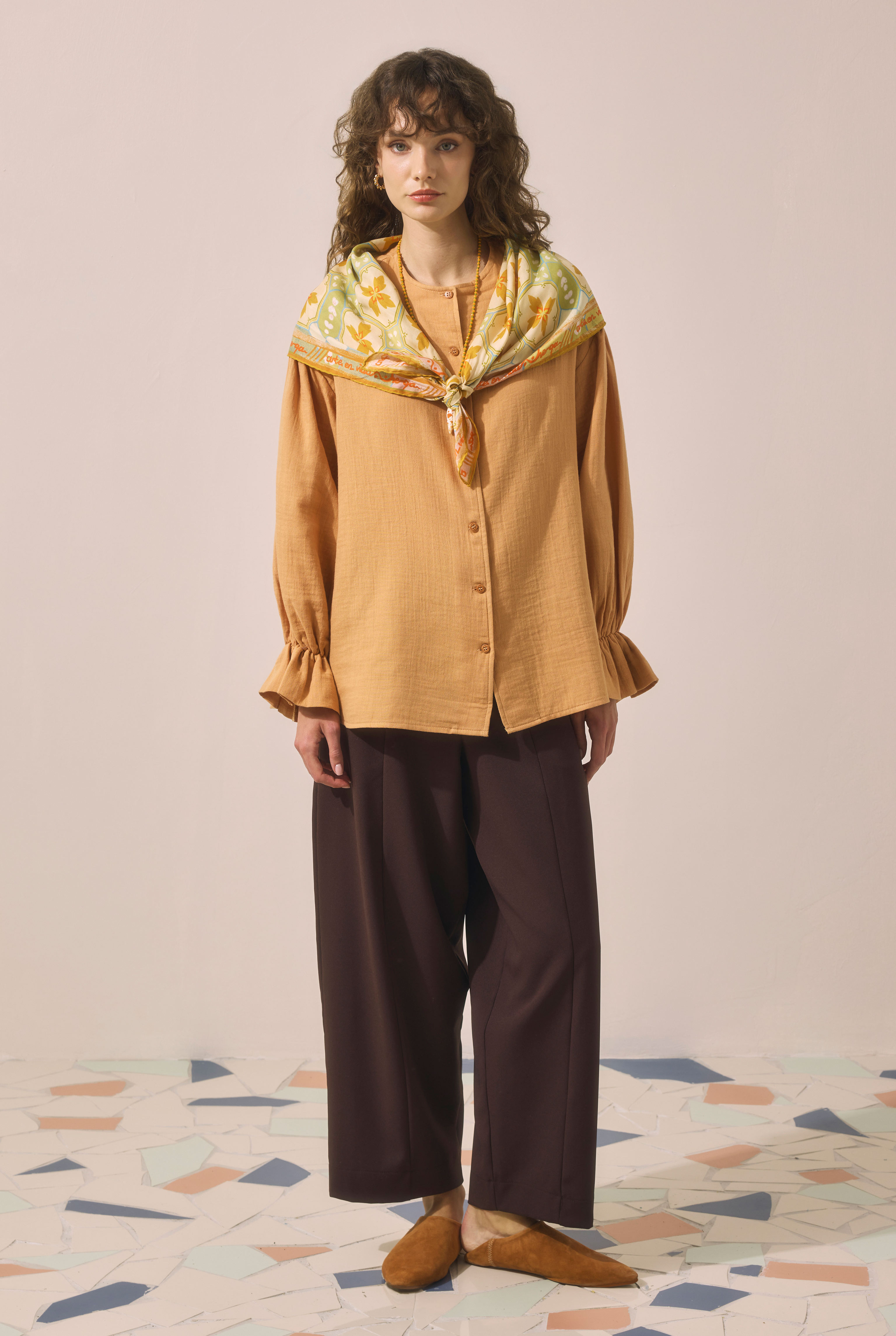 Flowy Muslin Shirt Salmon - 2