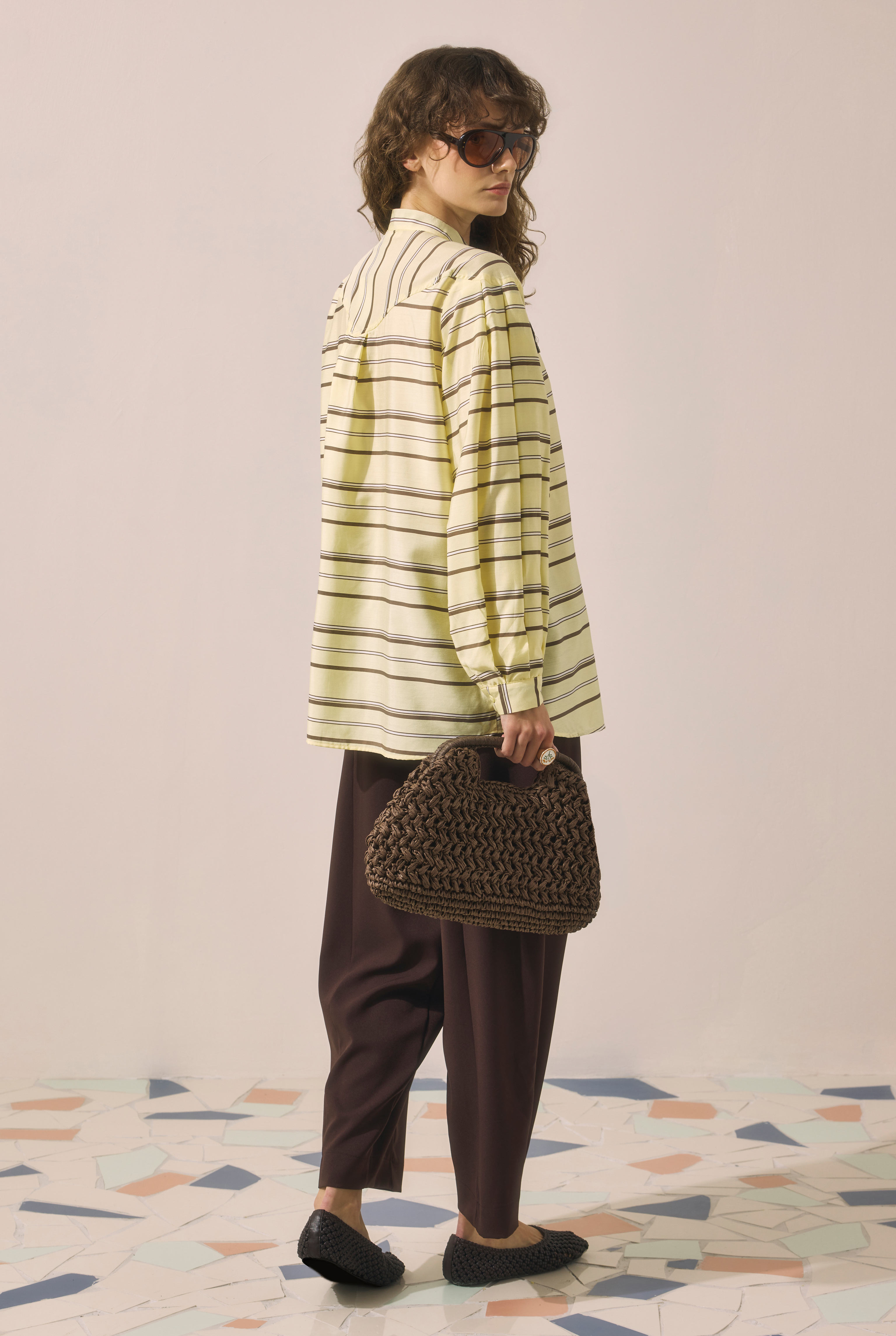 Straw Clutch Bag Brown - 4