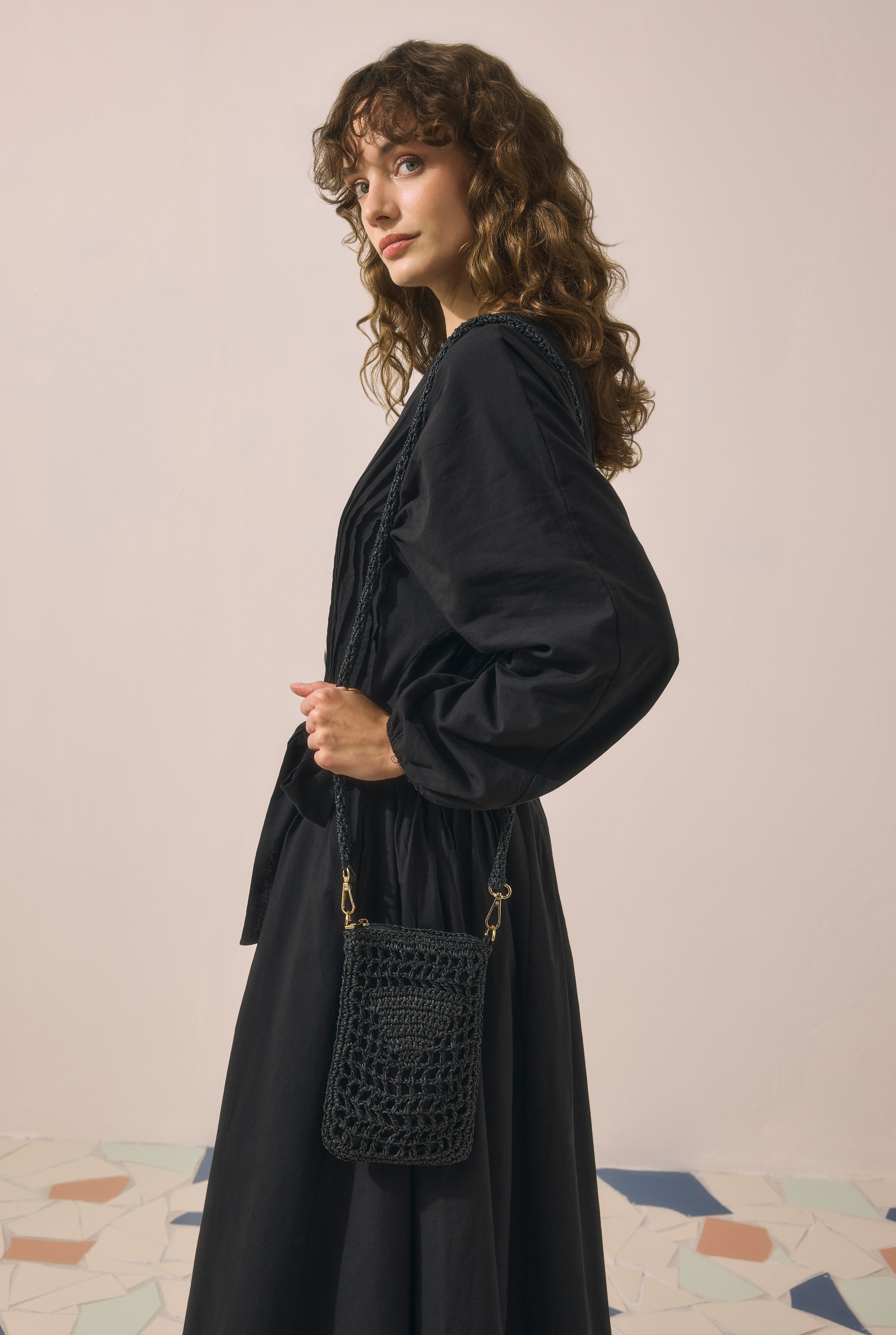 Mini Straw Bag Black - 2