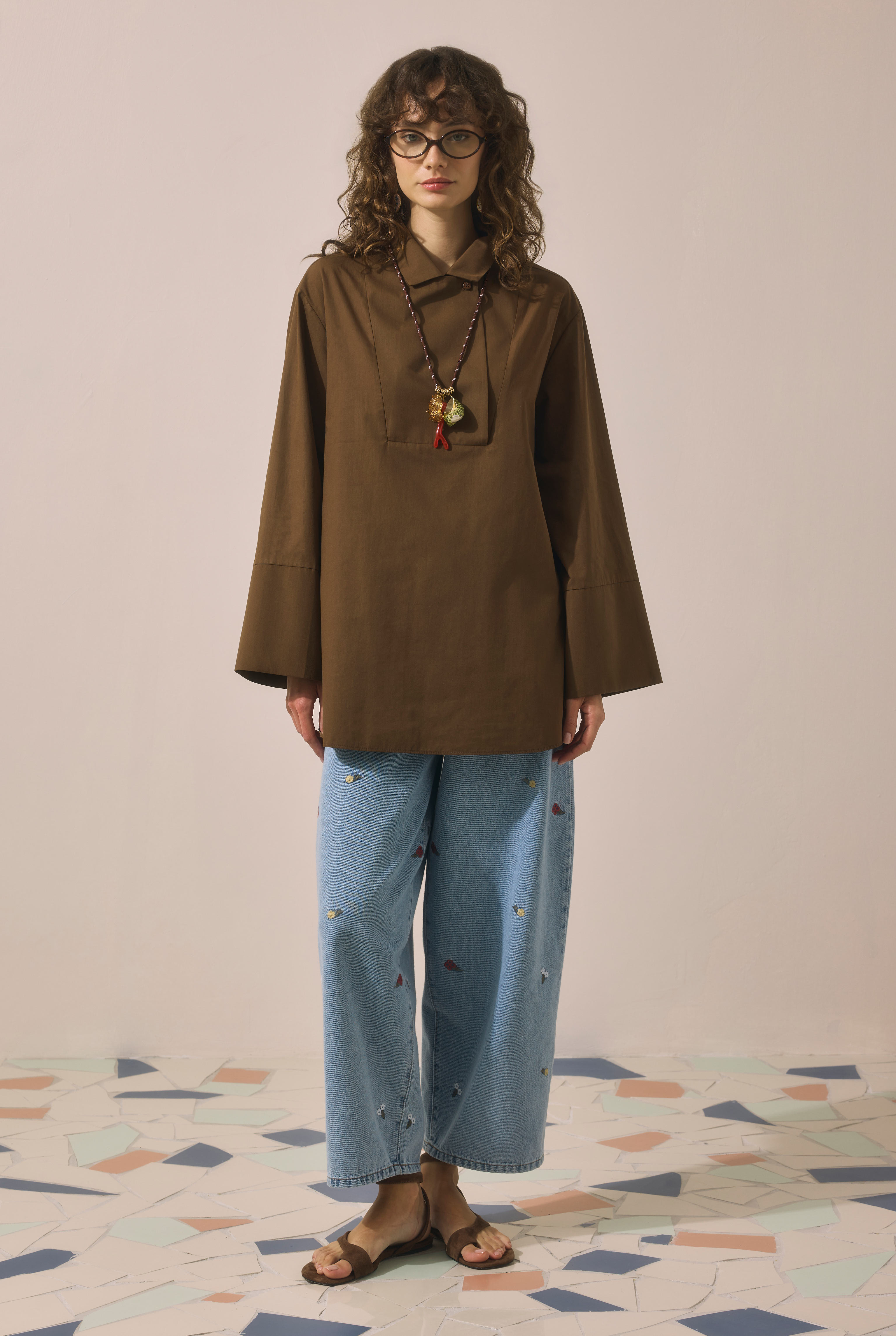 Double-Breasted Tunic Brown - 4