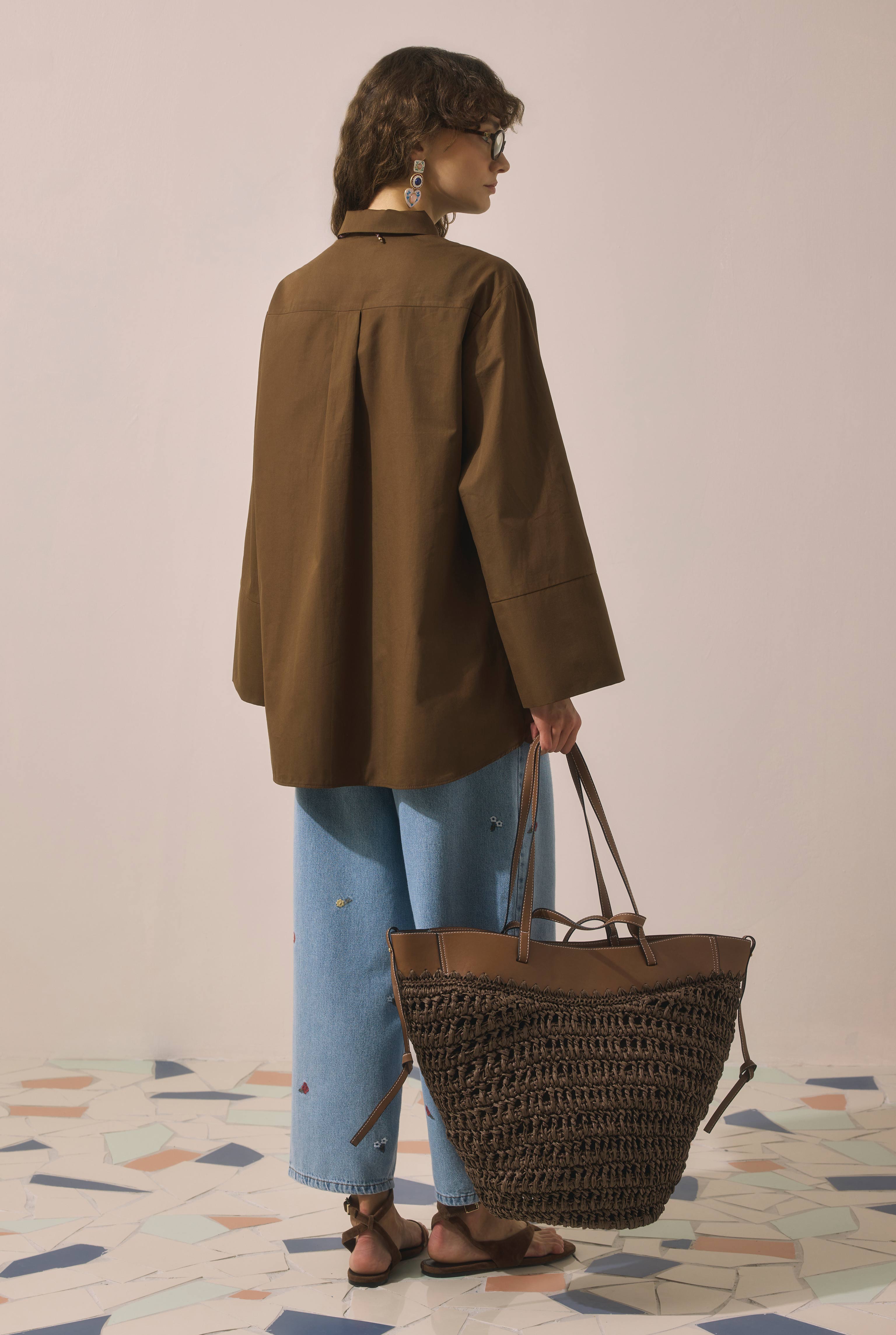 Double-Breasted Tunic Brown - 5
