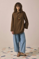 Double-Breasted Tunic Brown 