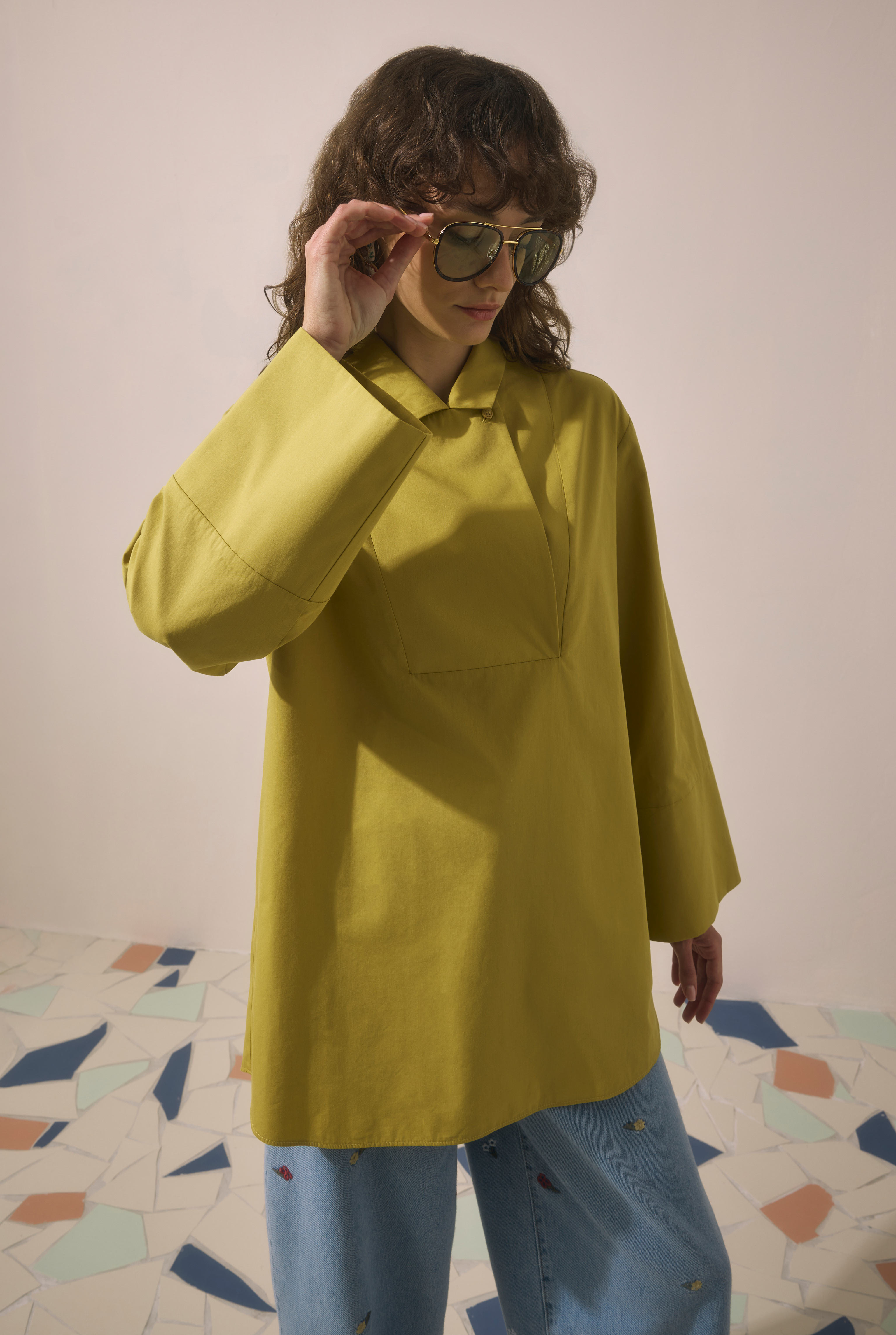 Double-Breasted Tunic Saffron Yellow - 2