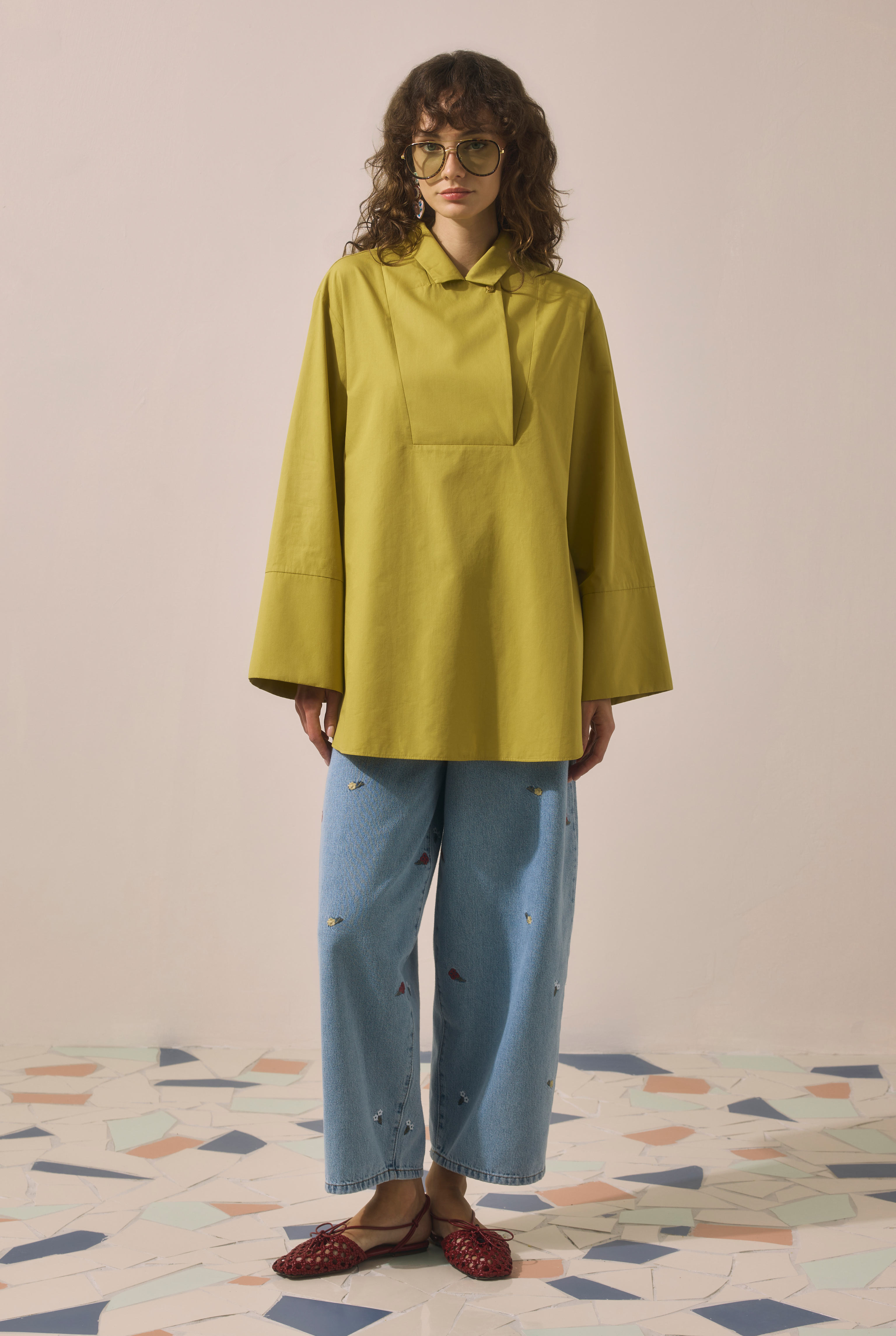 Double-Breasted Tunic Saffron Yellow - 1