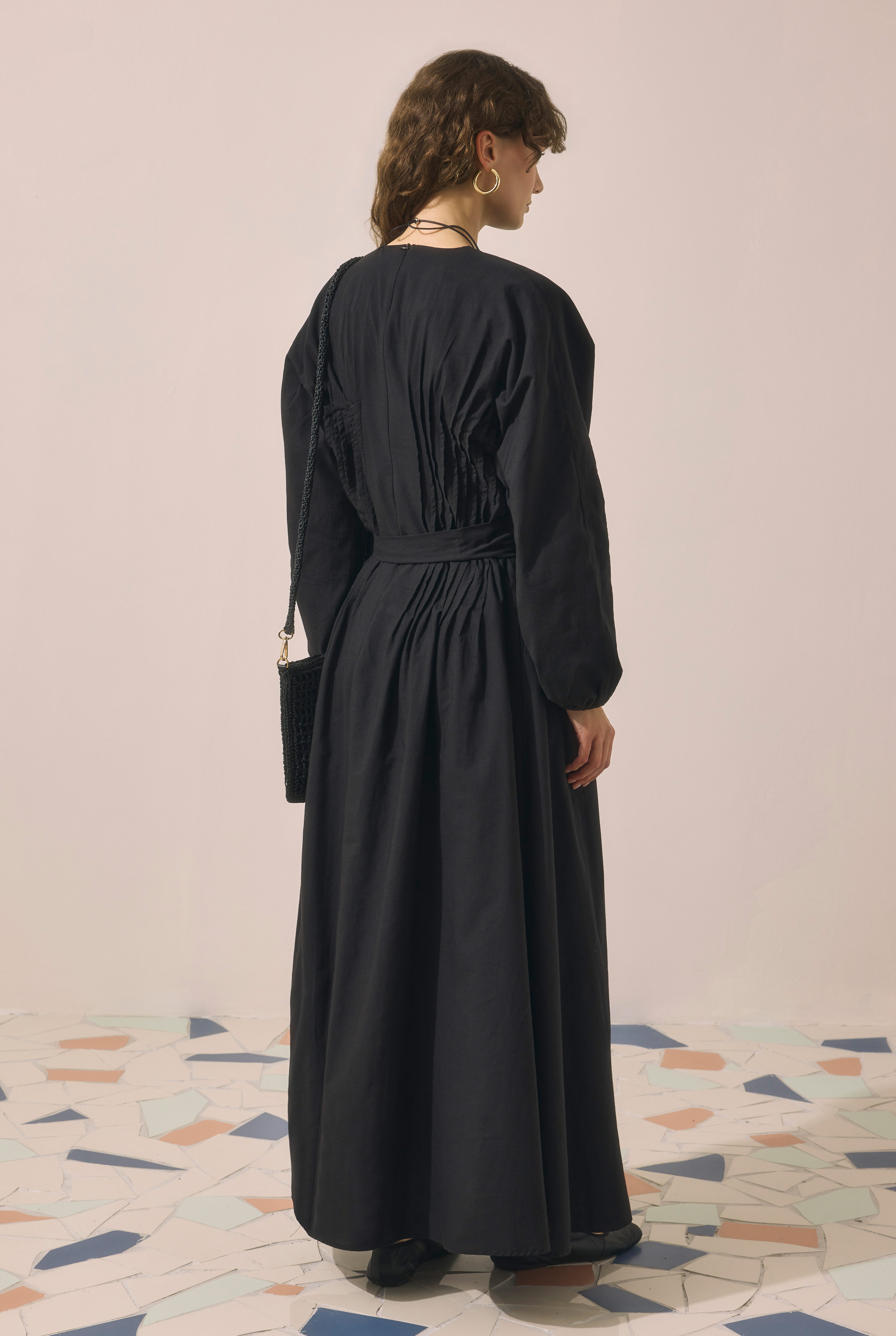 Pintuck Detail Dress Black - 3