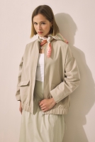 Canvas Bomber Jacket Sand Beige 
