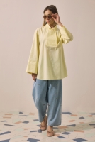 Double-Breasted Tunic Soft Yellow 