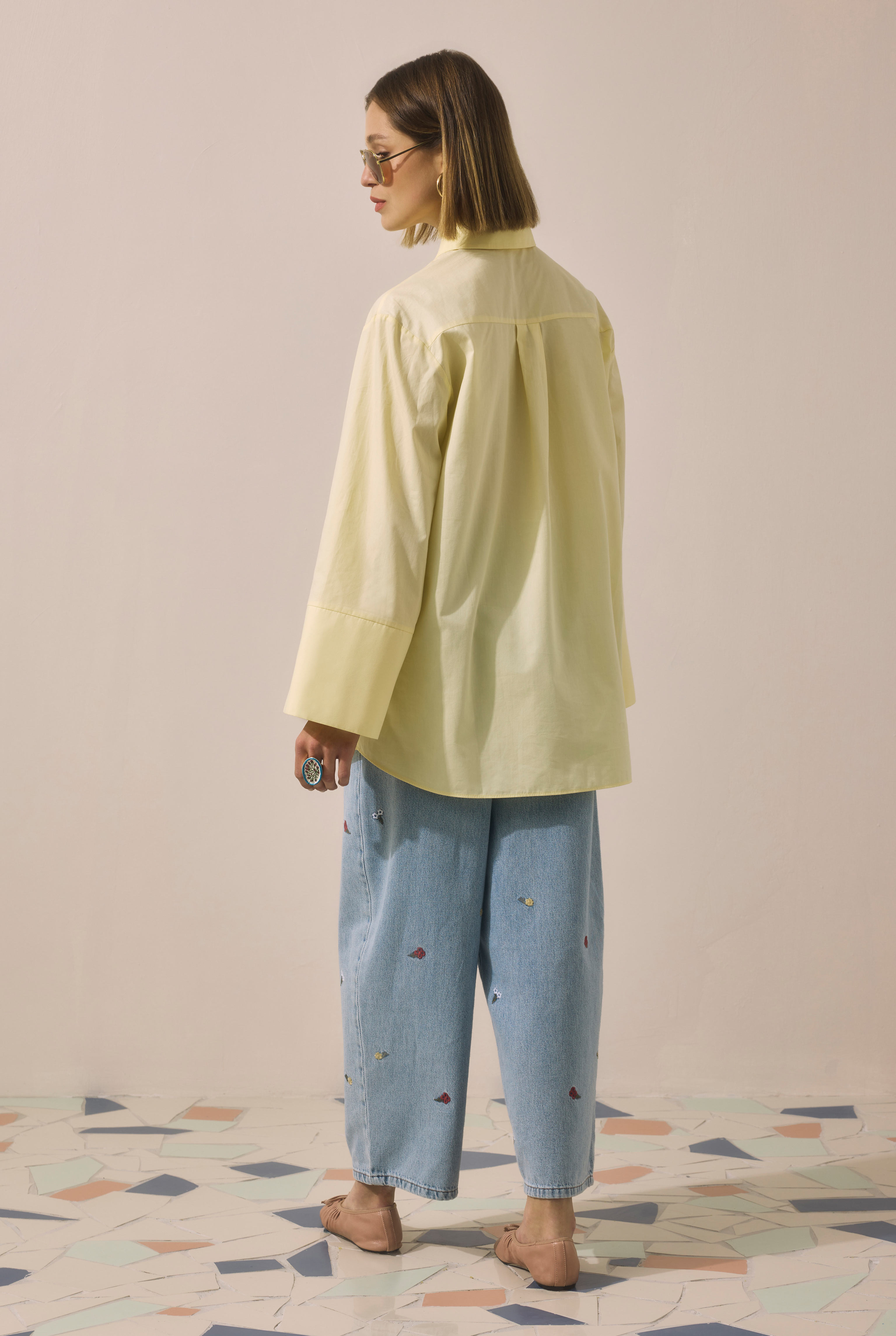 Double-Breasted Tunic Soft Yellow - 4