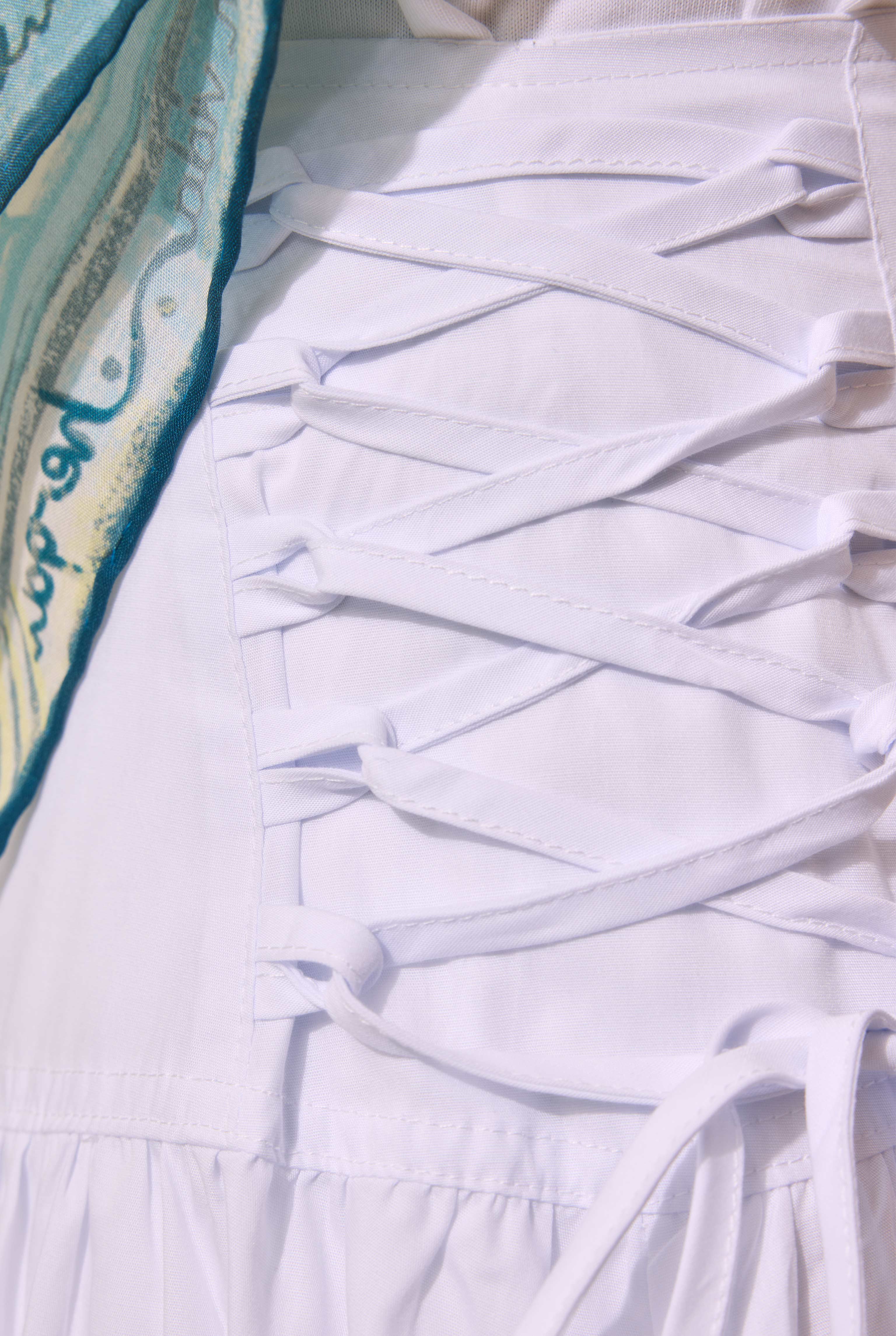 Tie Detailed Poplin Skirt Ecru - 4