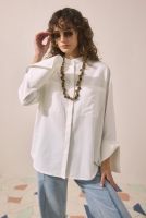 Cuff Detailed Shirt Ecru 