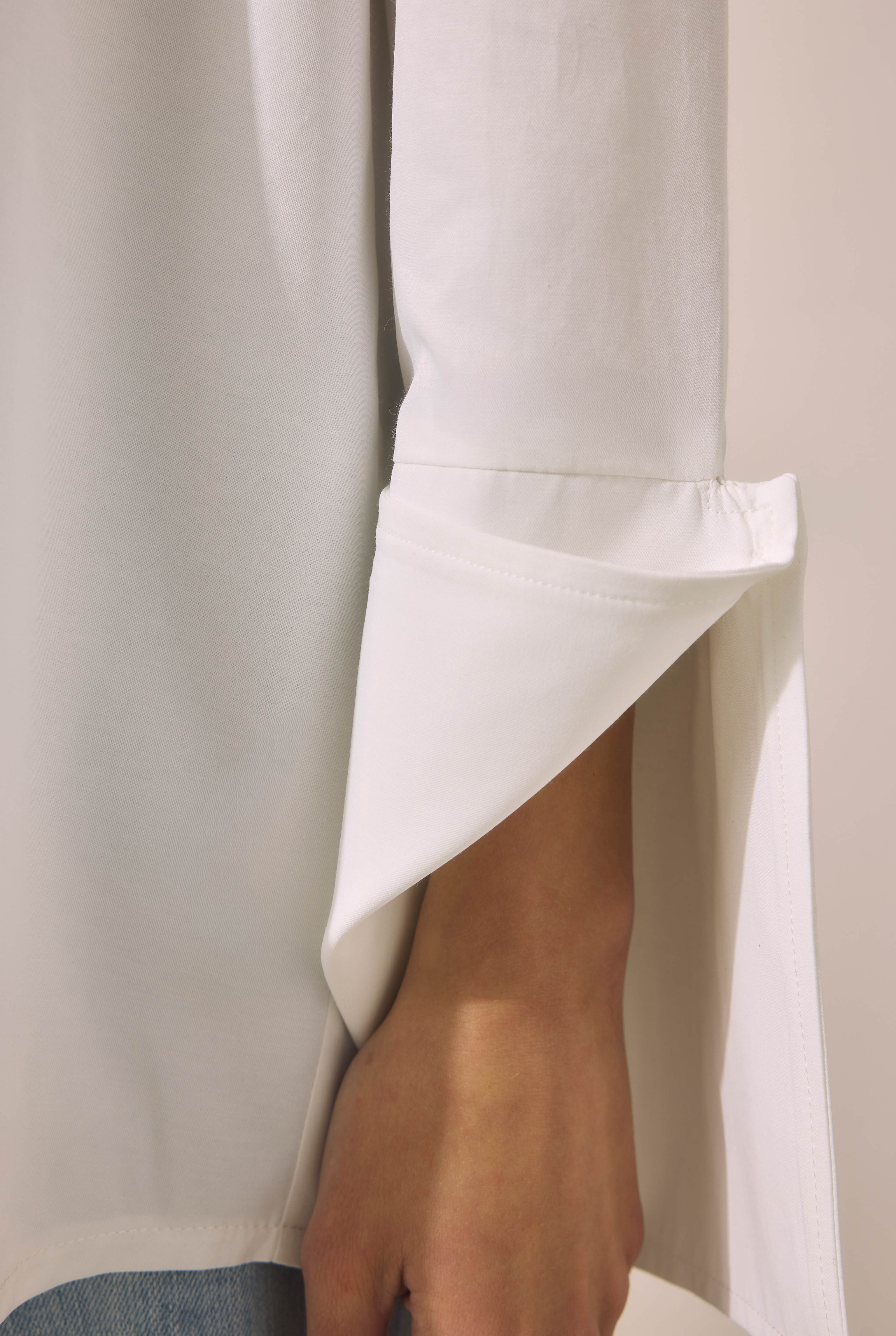 Cuff Detailed Shirt Ecru - 3