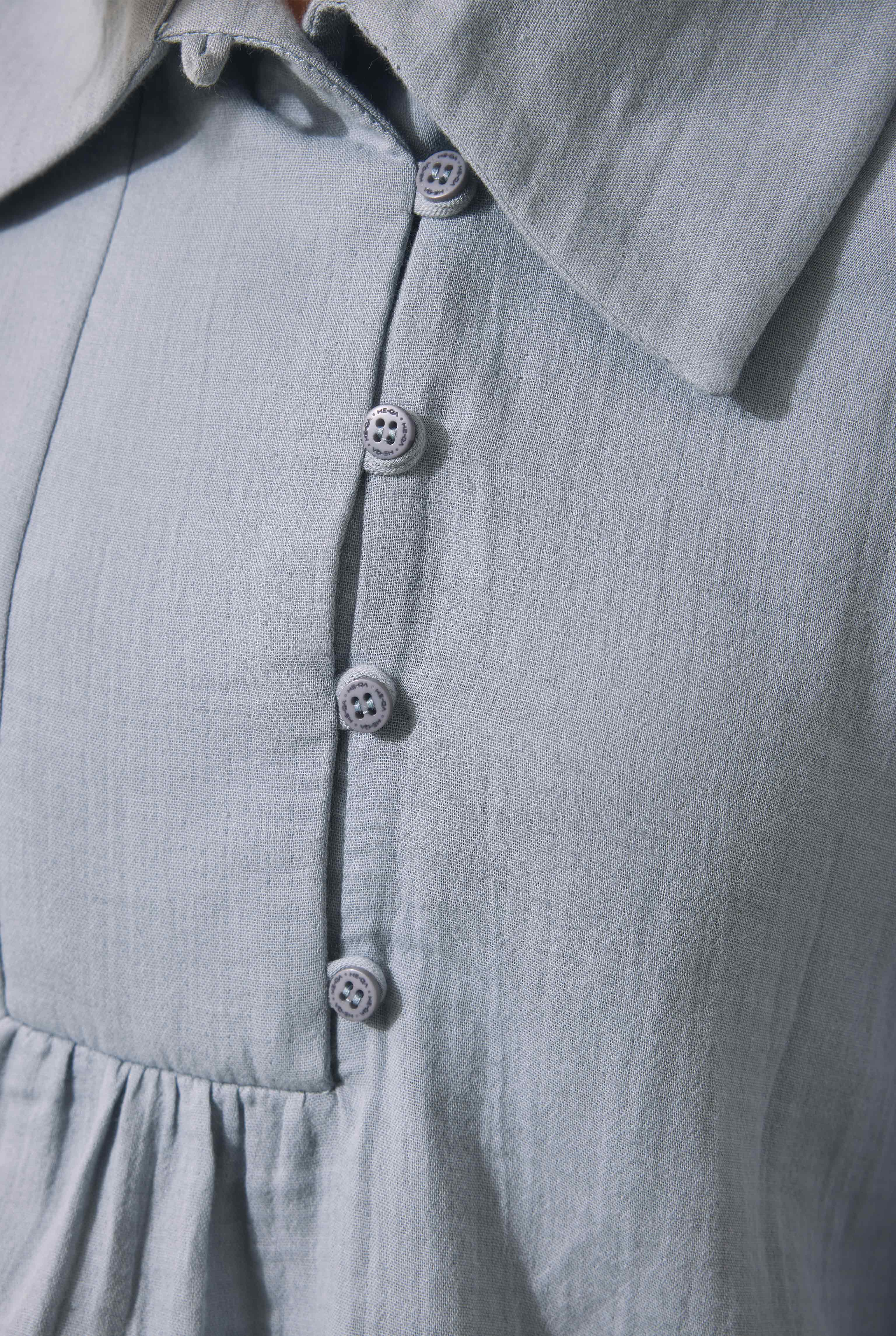 Placket Detailed Tunic Pastel Blue - 6