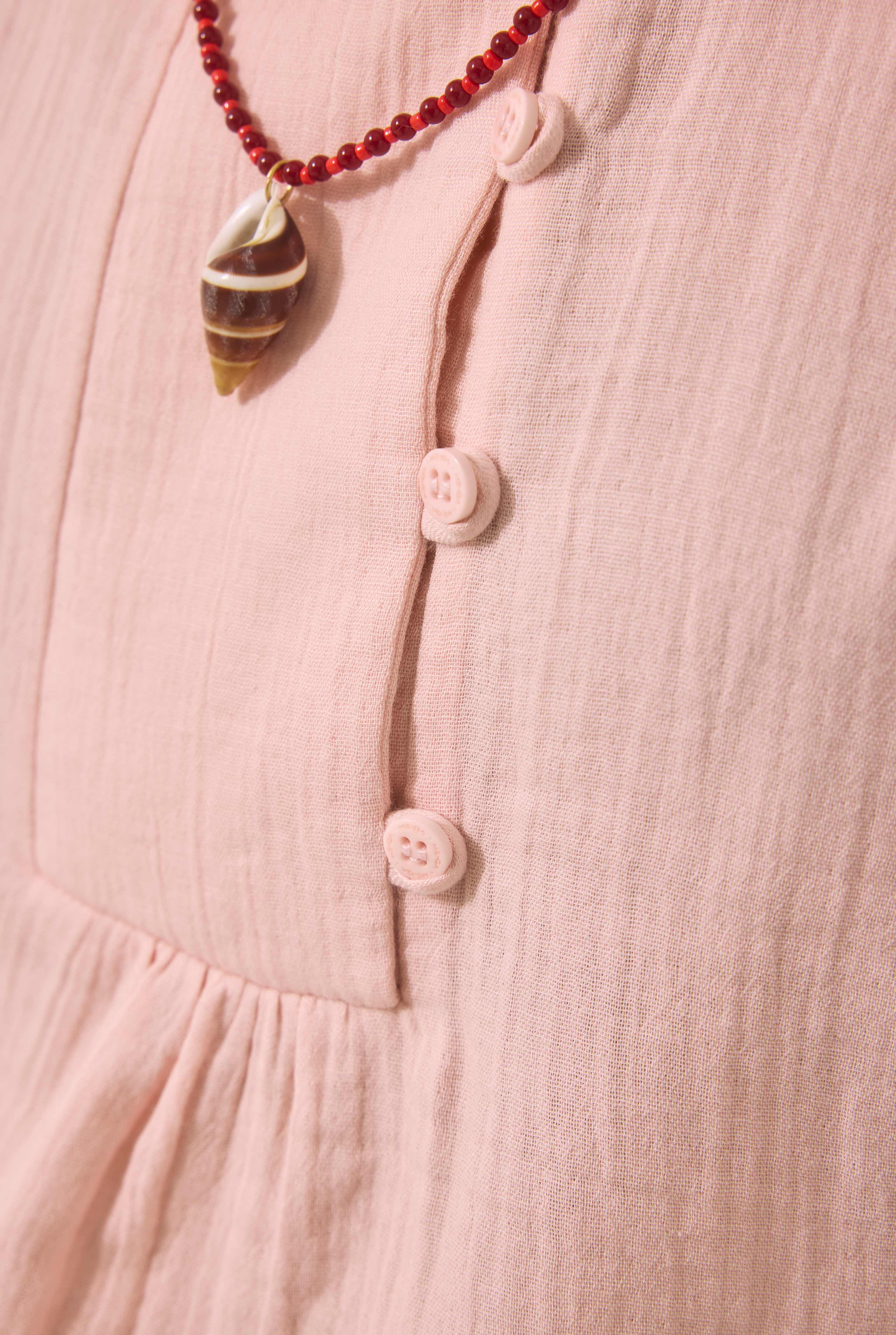 Placket Detailed Tunic Powder Pink - 7