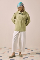 Placket Detailed Tunic Sage Green 