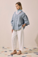 Flowy Muslin Shirt Pastel Blue 