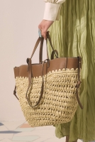 Woven Raffia Tote Bag Beige 