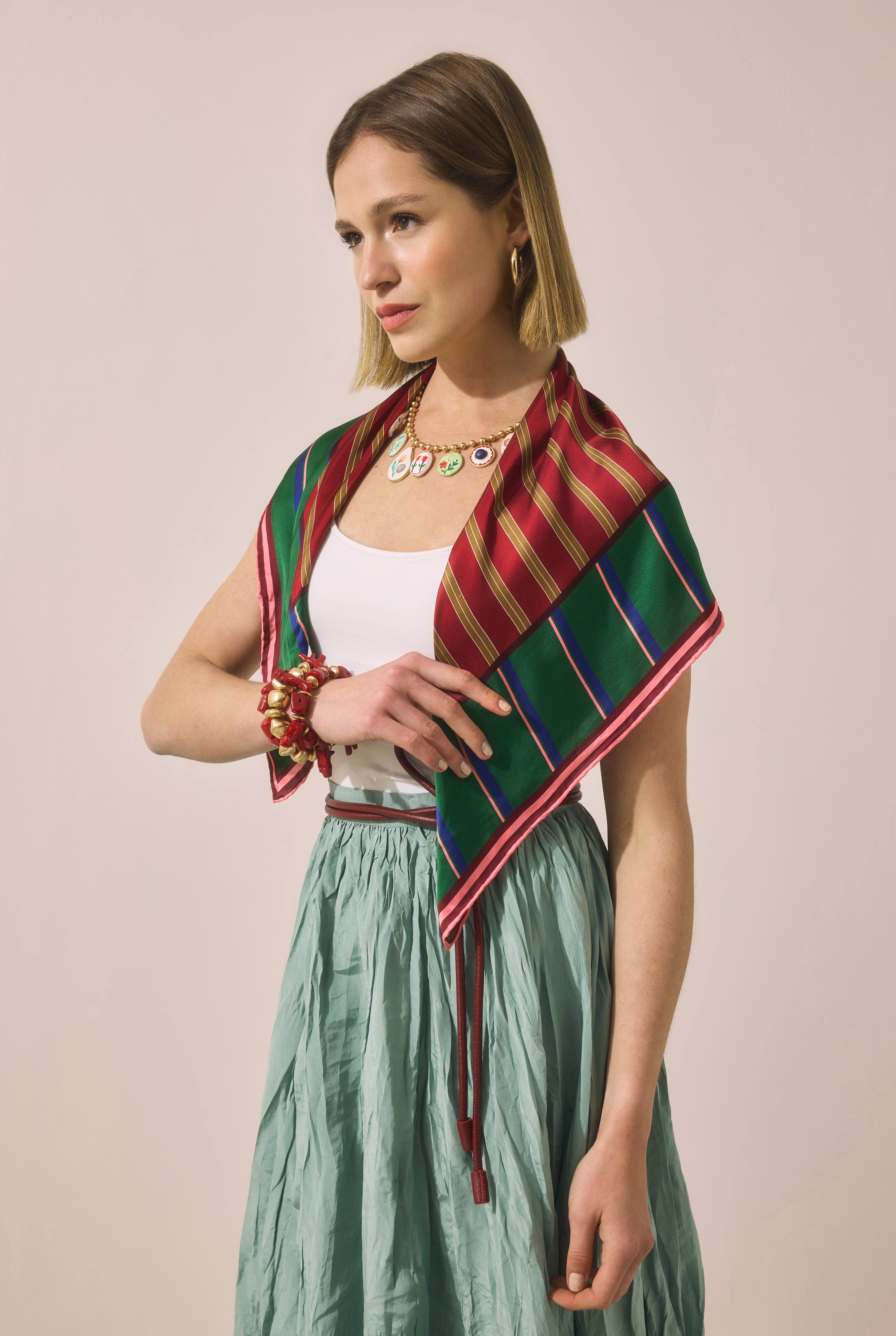 Colorful Crinkled Skirt Mint - 4
