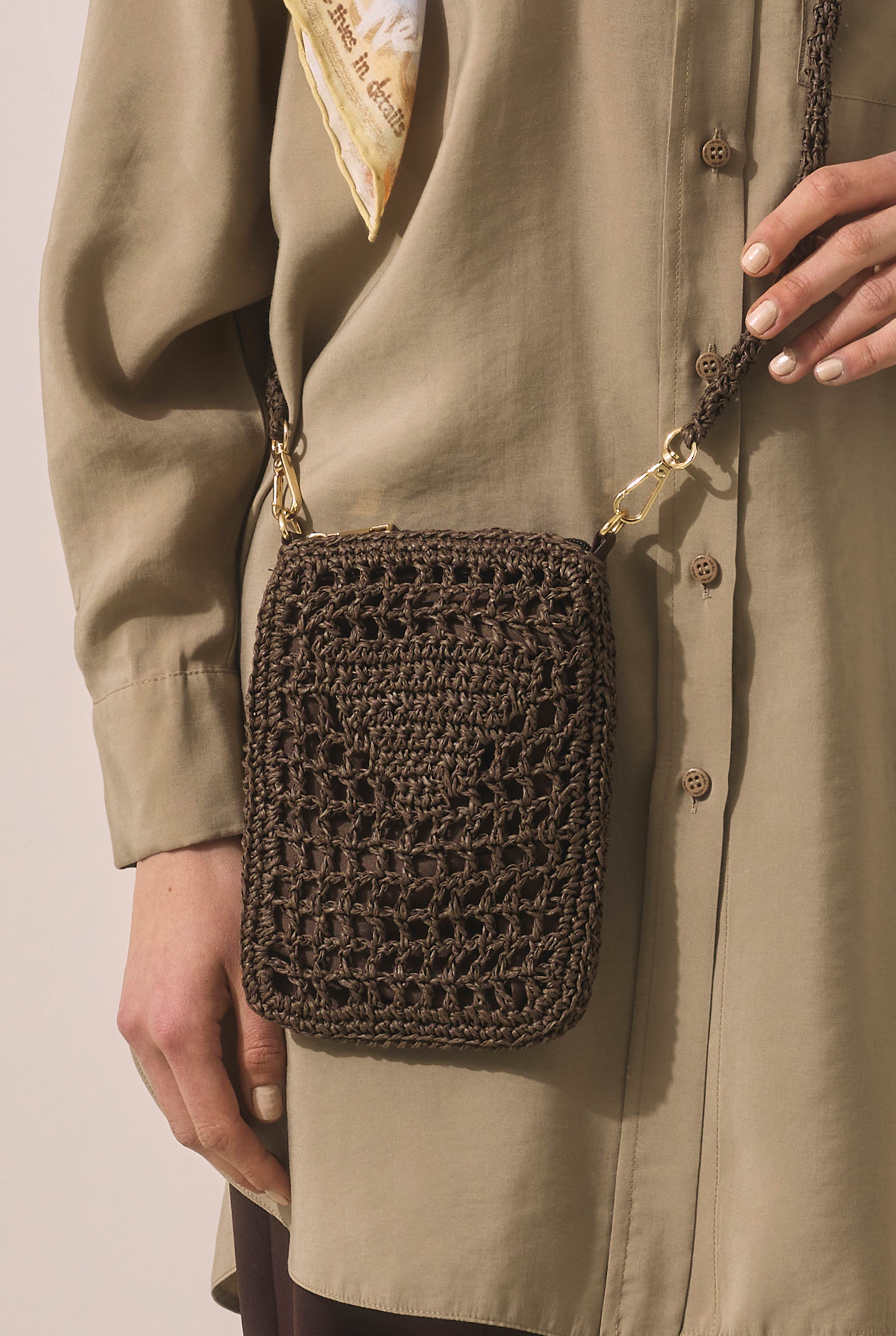 Mini Straw Bag Brown - 3
