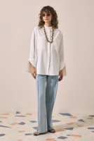 Pintuck Denim Trousers Ice Blue 