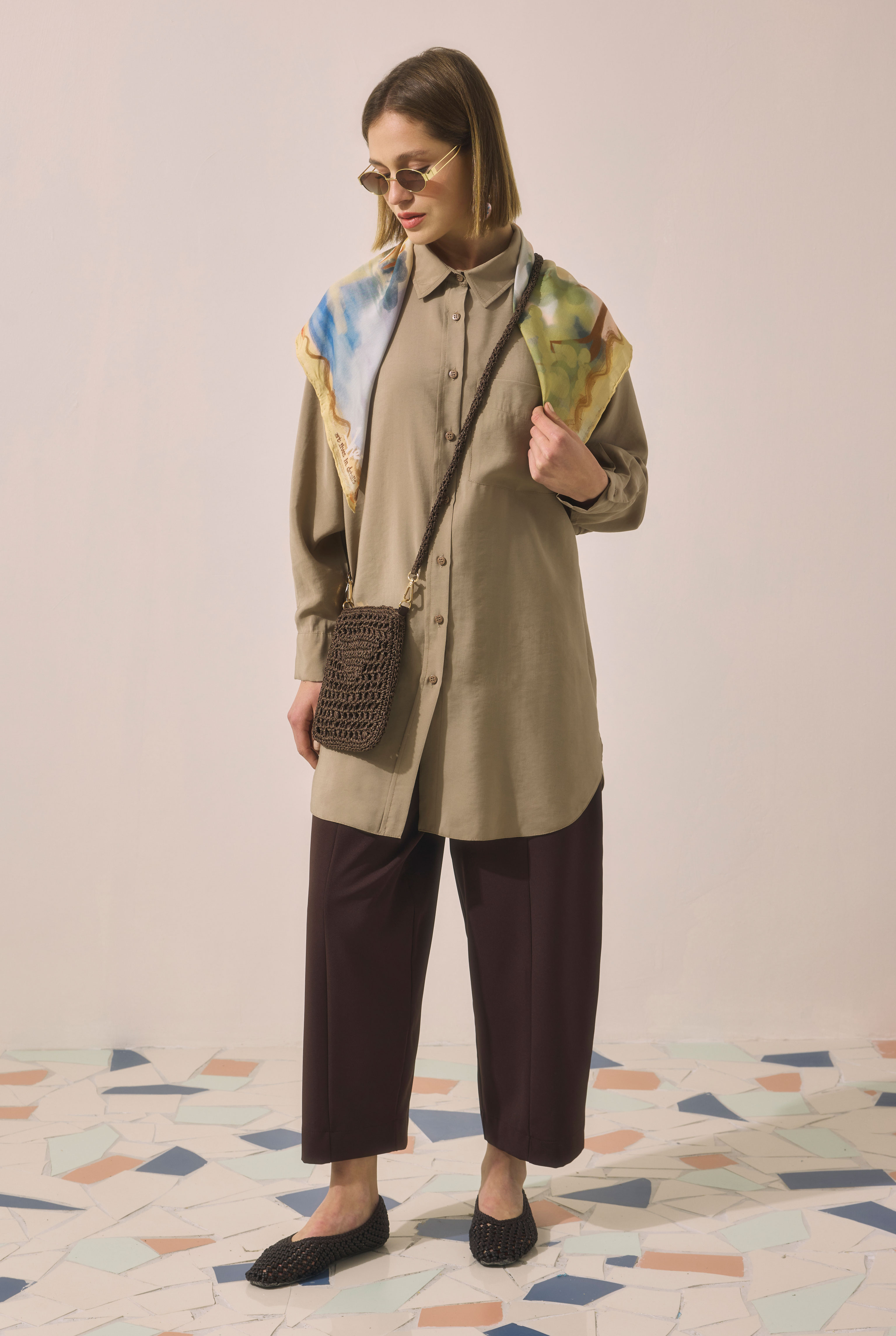 Raglan Sleeve Modal Shirt Light Mink - 2