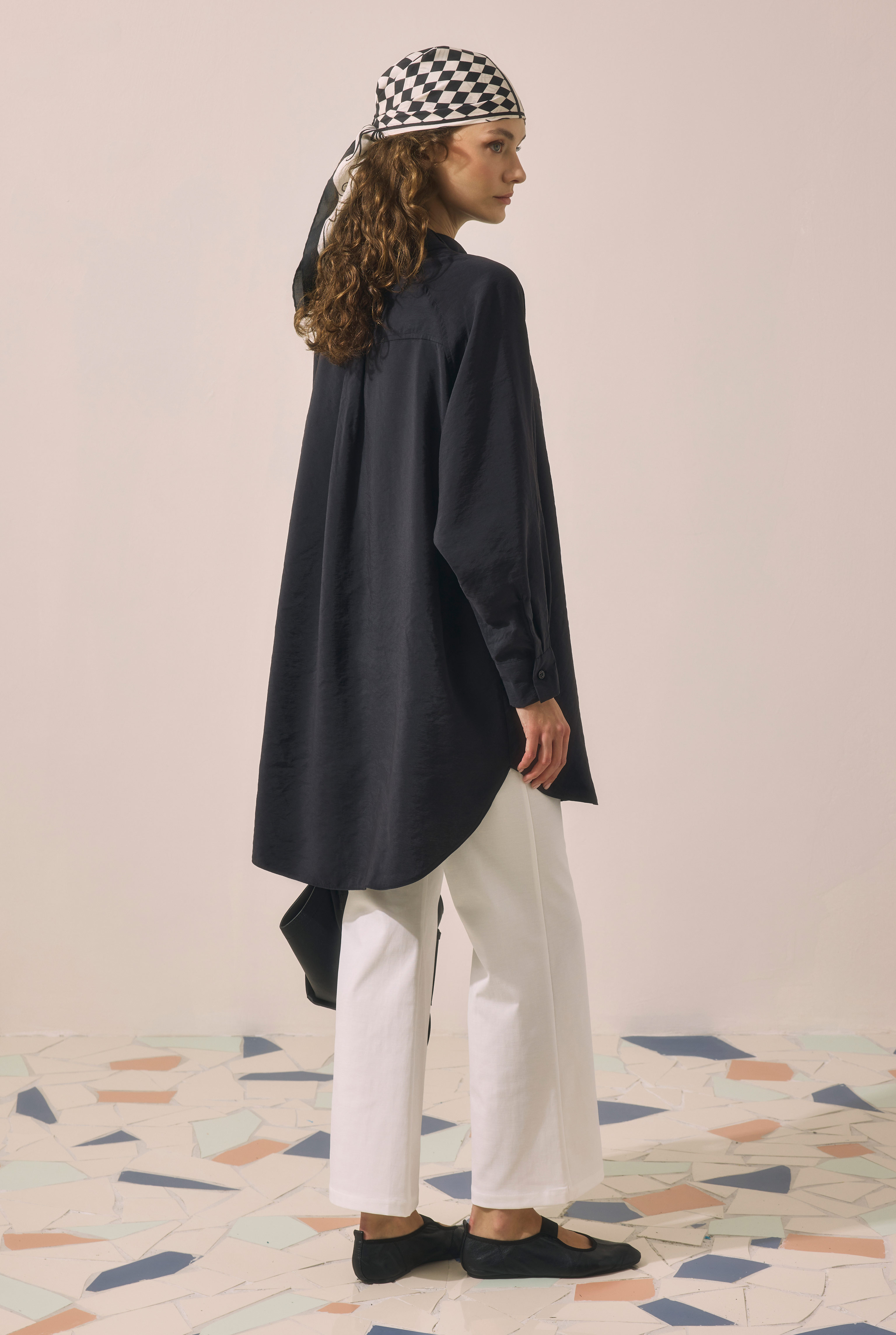 Raglan Sleeve Modal Shirt Black - 4