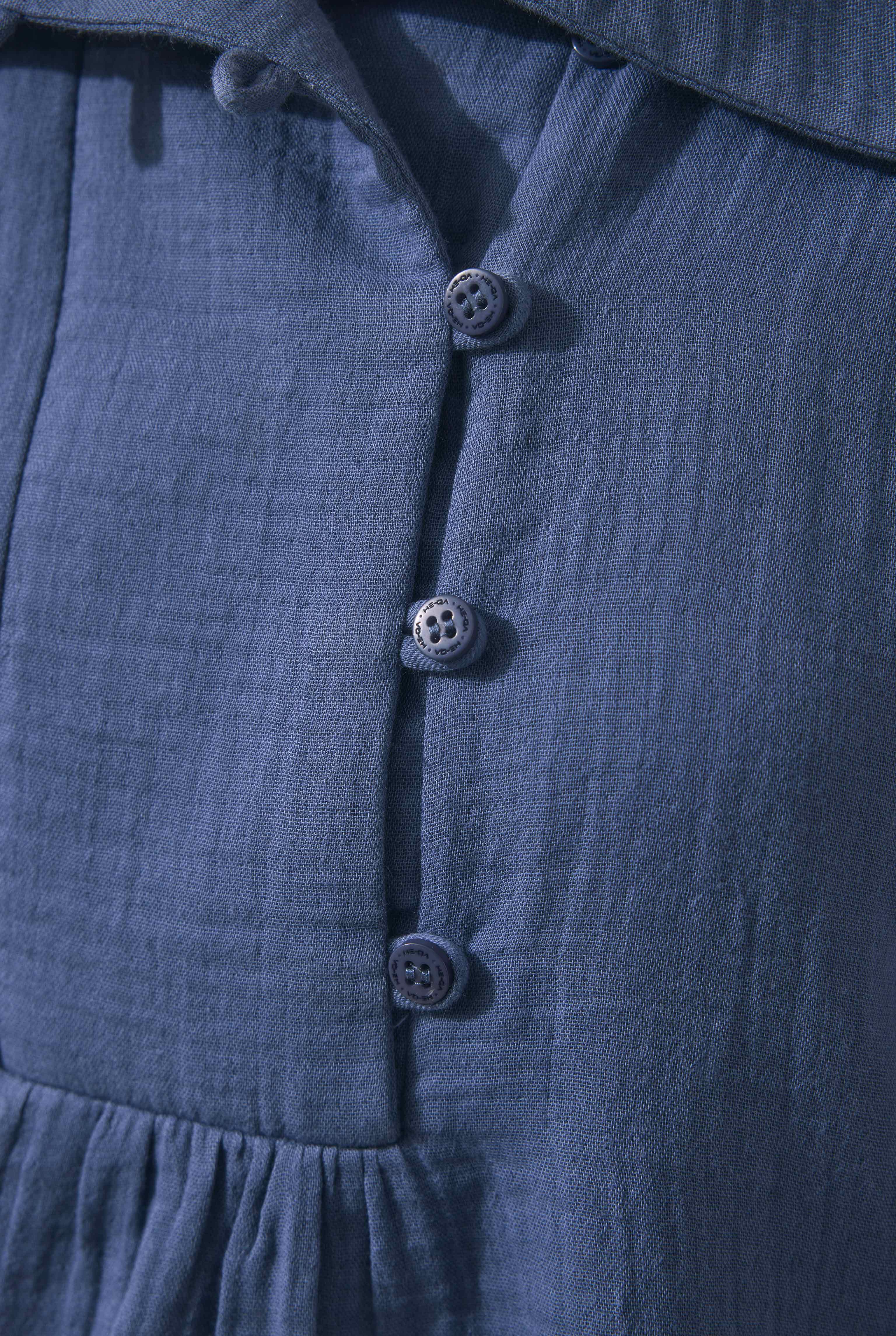 Placket Detailed Tunic Horizon Blue - 6