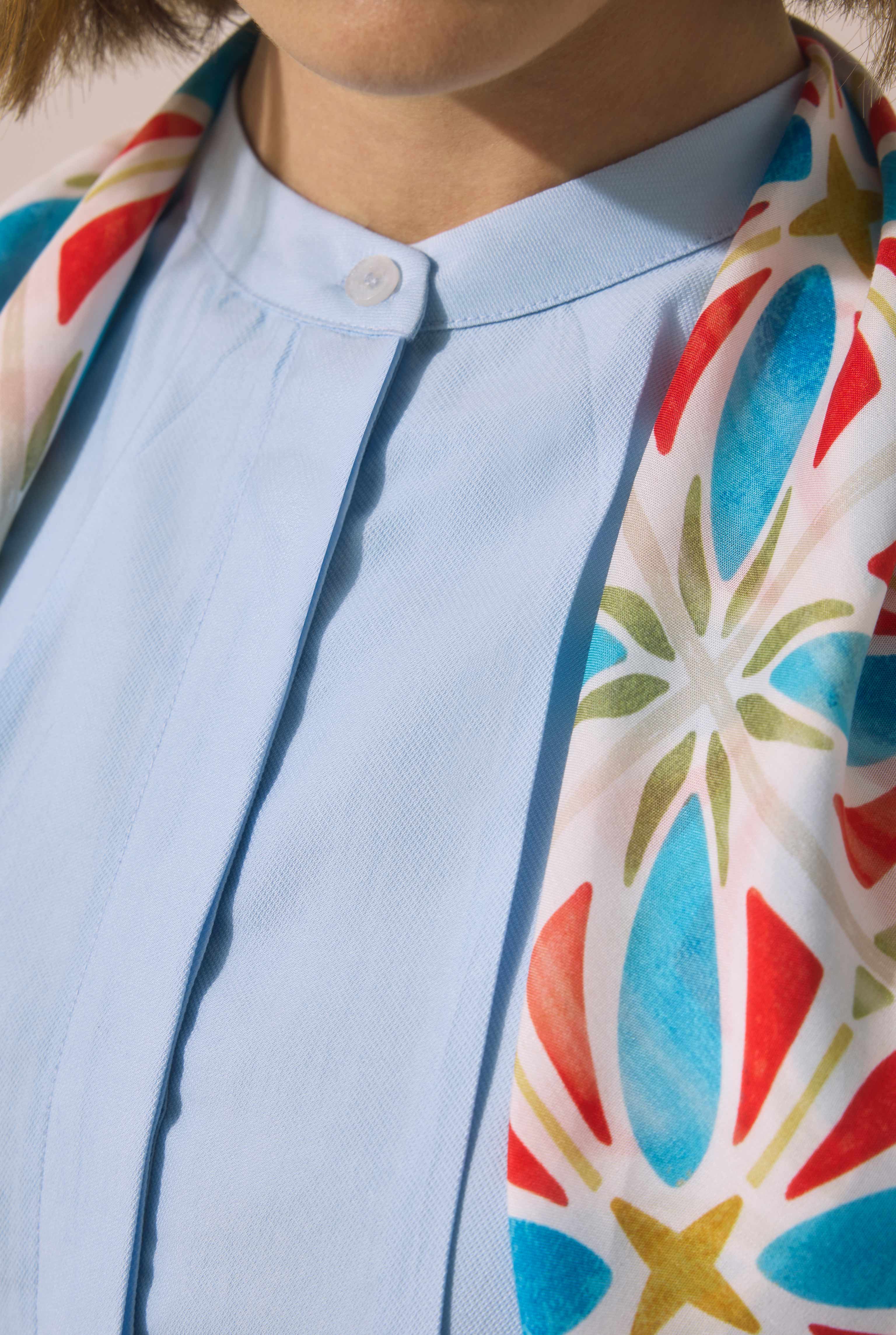 Pleat Detailed Shirt Baby Blue - 3