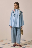 Pleat Detailed Shirt Baby Blue 